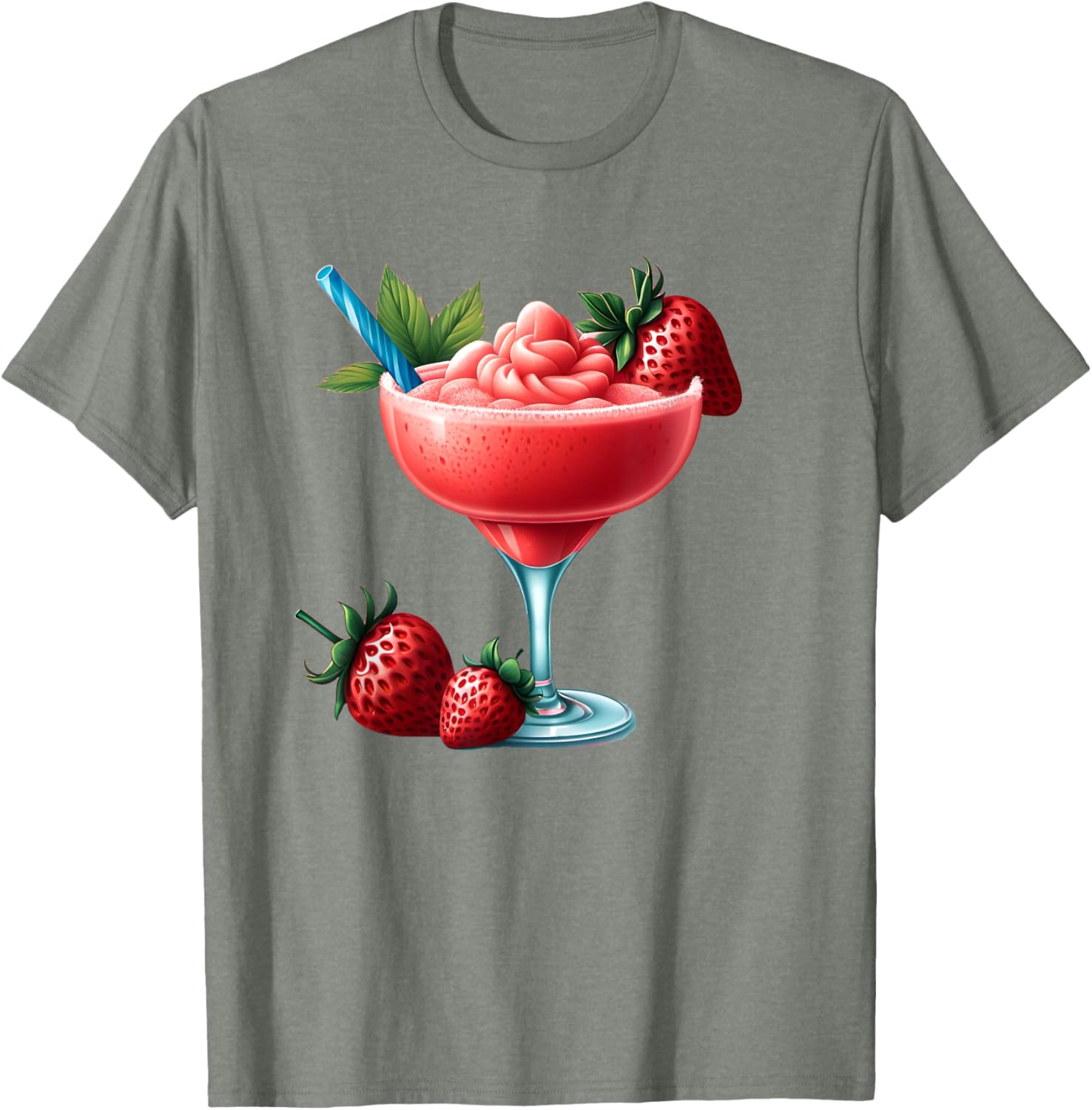 Frozen Strawberry Daiquiri T-Shirt for Fun Summer Vibes and Relaxation - 1