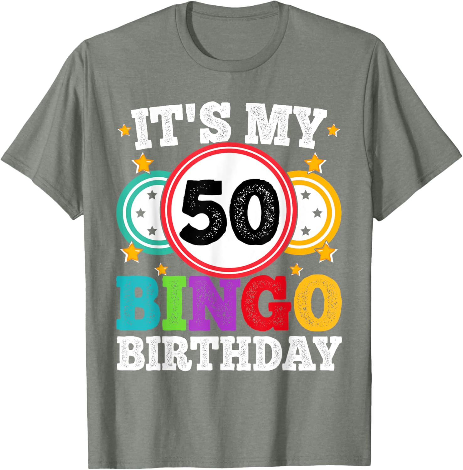 Funny 50th Birthday Bingo T-Shirt for Men and Women Gift Idea - 2