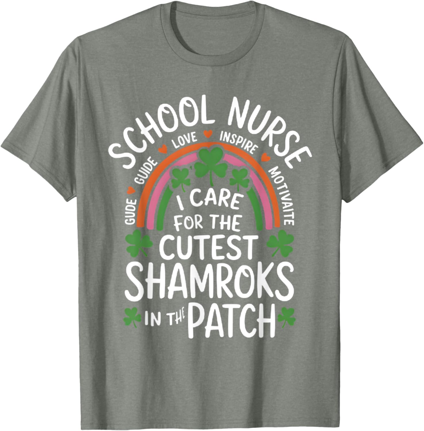 Cute St Patricks Day School Nurse T-Shirt I Care For Shamrocks - 6