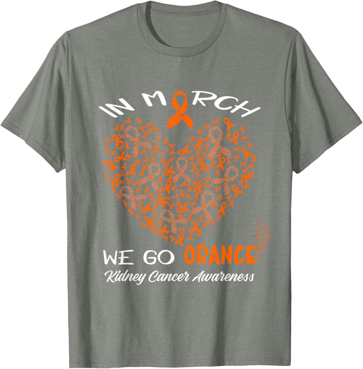Go Orange T-Shirt for American Kidney Cancer Awareness in March - 15