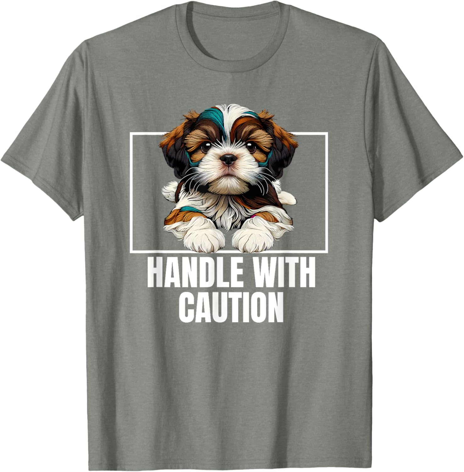 Cute Shih Tzu Handle With Care T-Shirt for Dog Lovers and Owners - 11