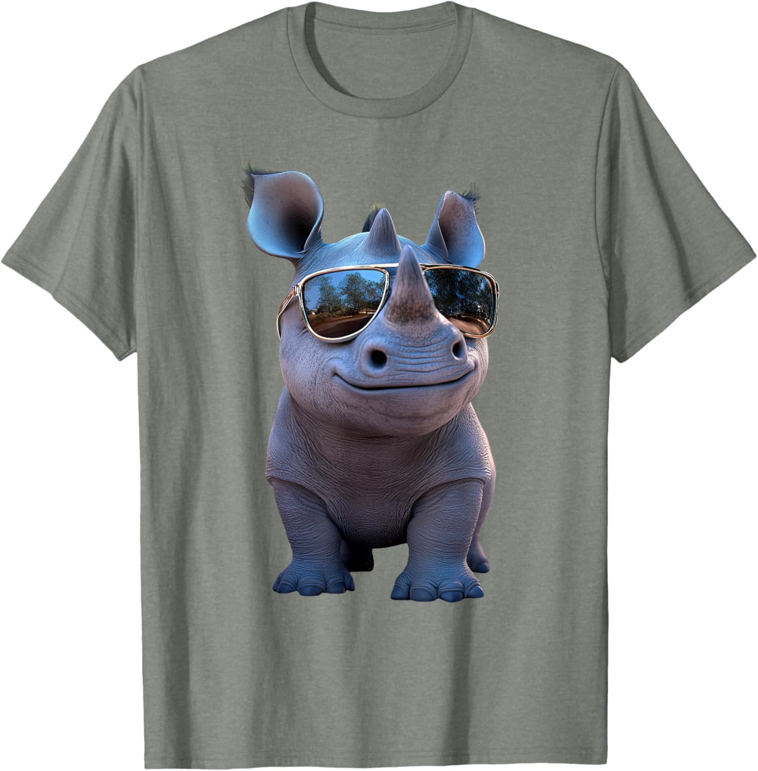 Cute Rhino Safari T-Shirt for Animal Lovers | White Rhinoceros Apparel - 15
