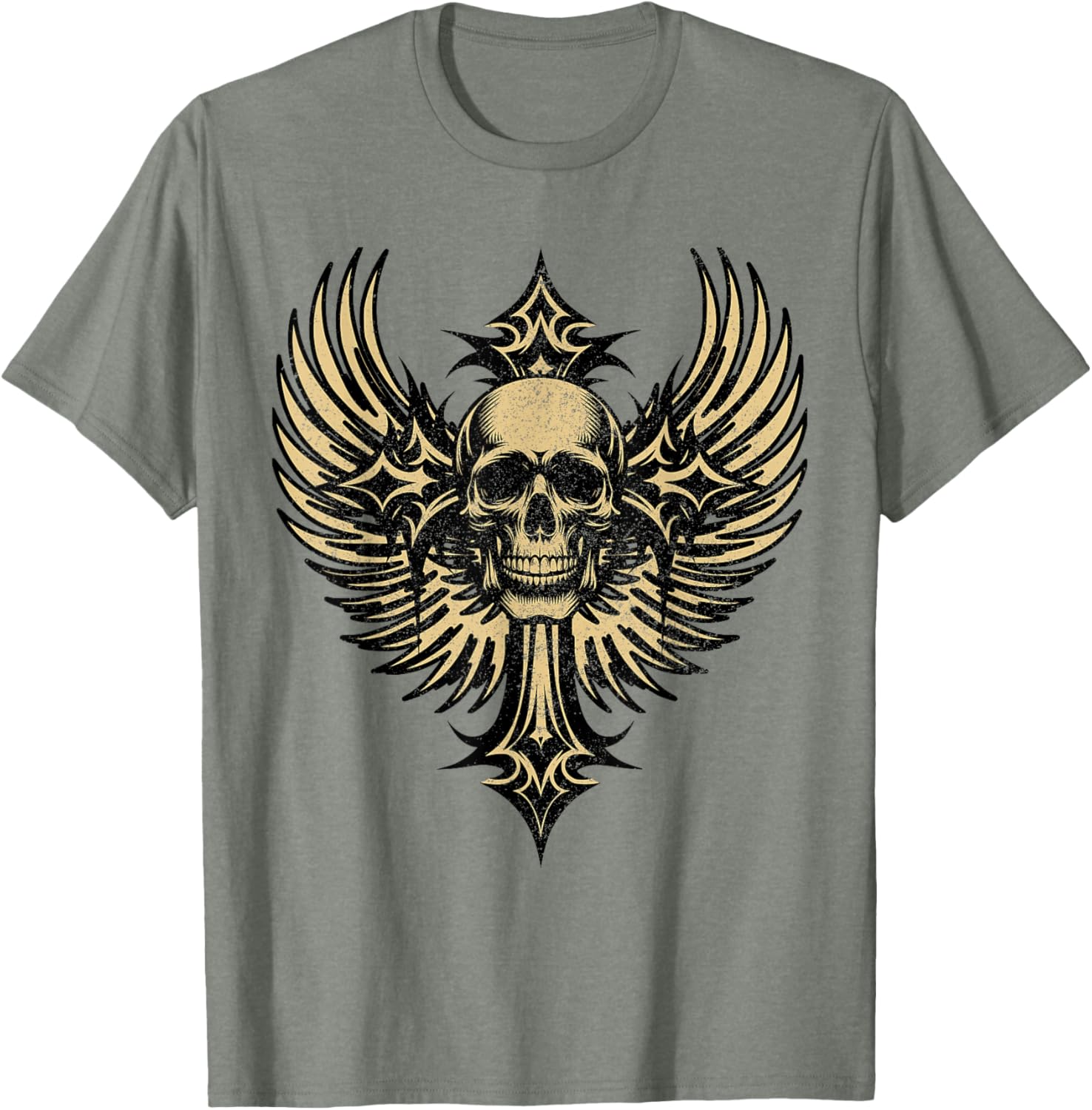 Grunge Skull Cross Gothic Aesthetic T-Shirt for Stylish Individuals - 24