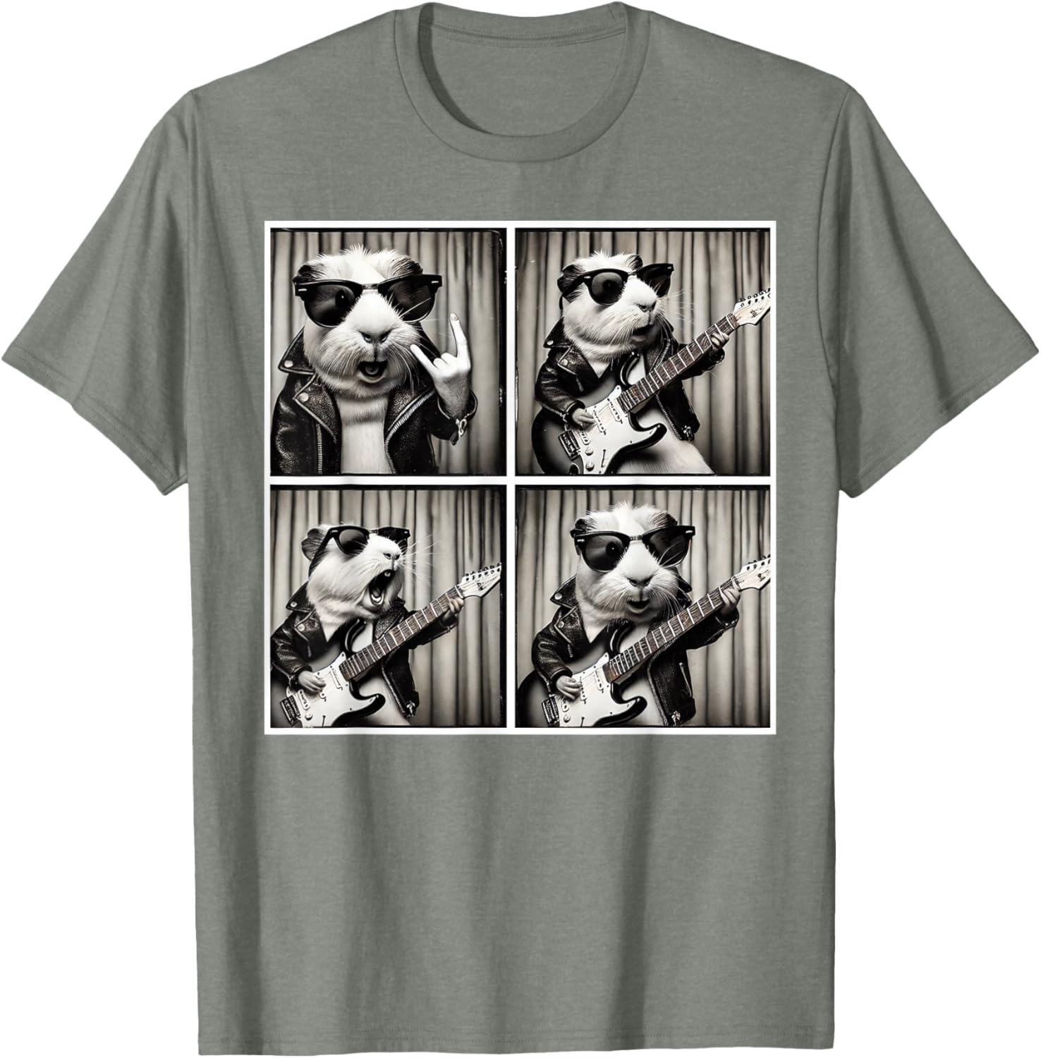 Cute Guinea Pig Electric Guitar T-Shirt for Music Lovers and Pet Fans - 20