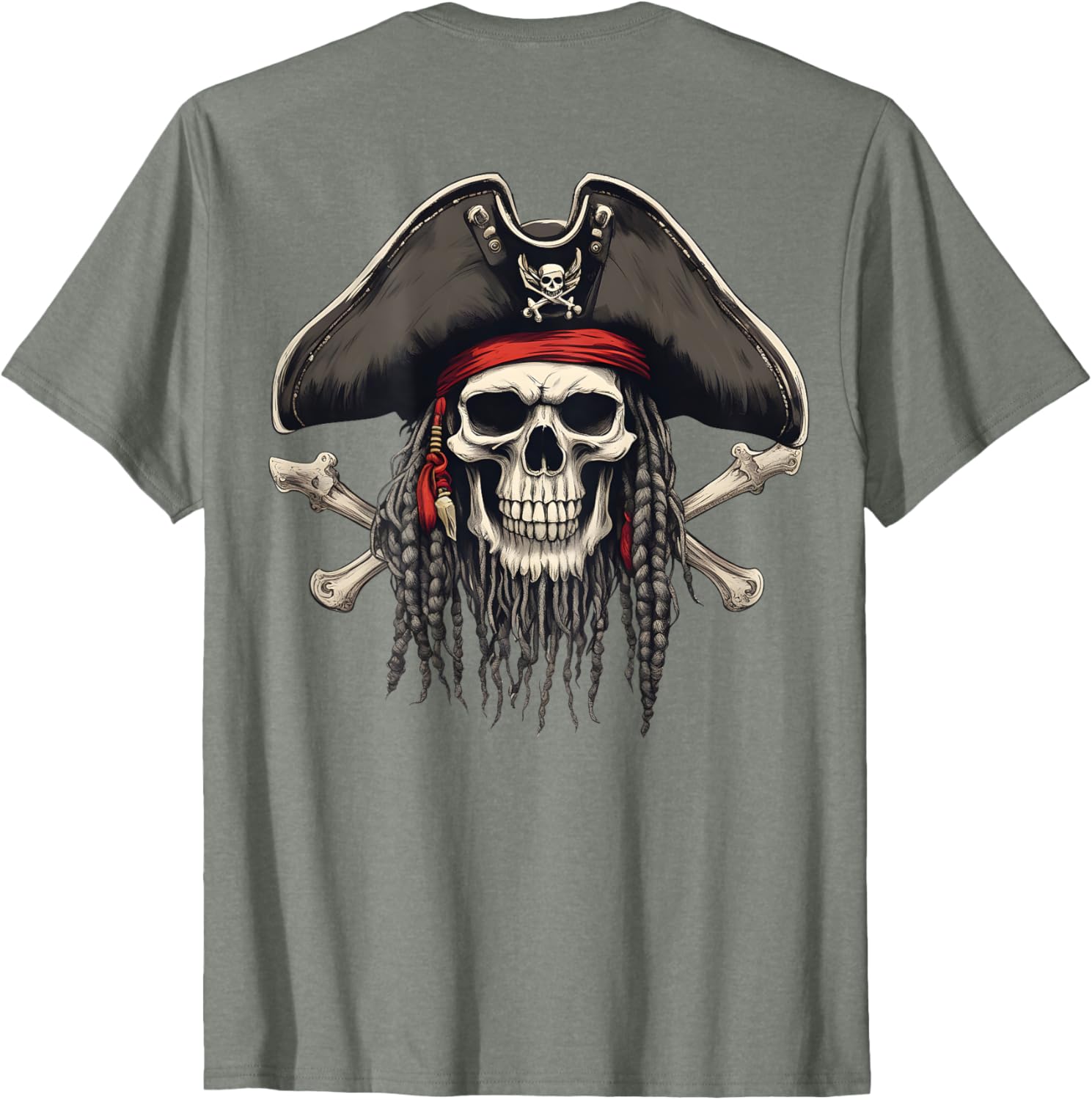 Cool Pirate Skull and Crossbones Jolly Roger T-Shirt for Adventurers - 8