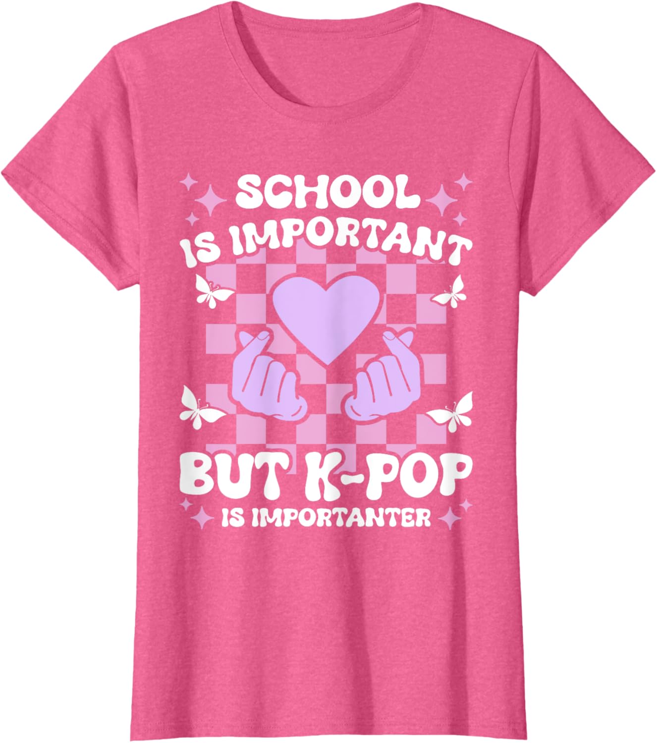 Funny K-Pop T-Shirt for Girls - School is Important, K-Pop is Importanter - 16