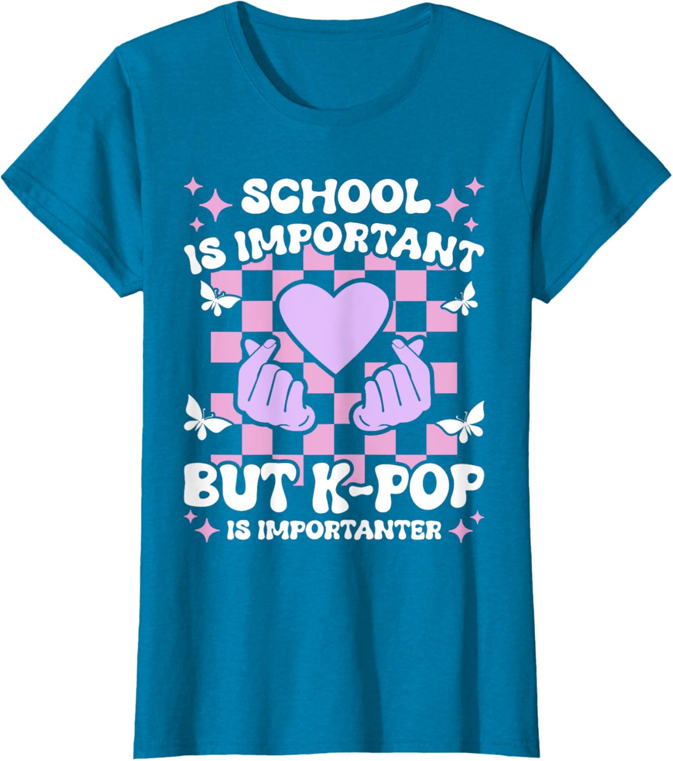 Funny K-Pop T-Shirt for Girls - School is Important, K-Pop is Importanter - 12