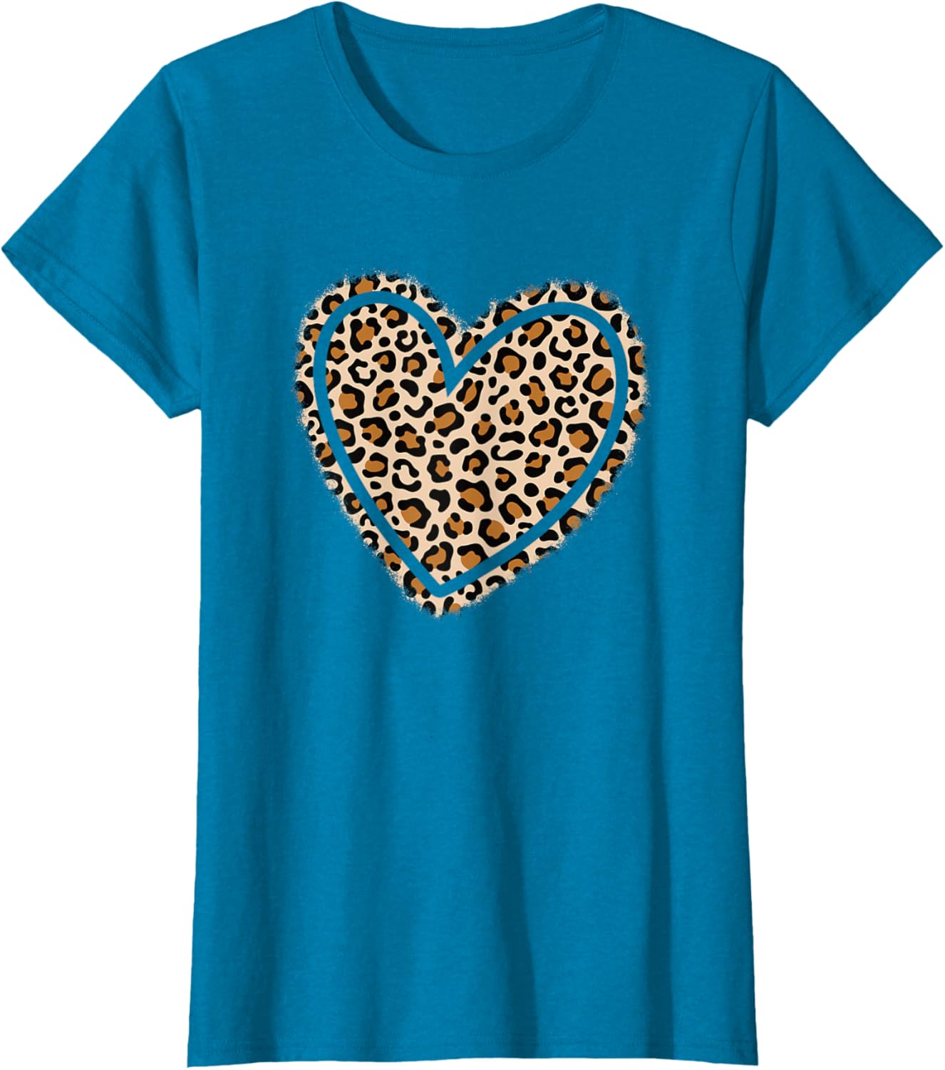 Cute Leopard Print Heart T-Shirt for Women and Girls - Stylish Apparel - 21