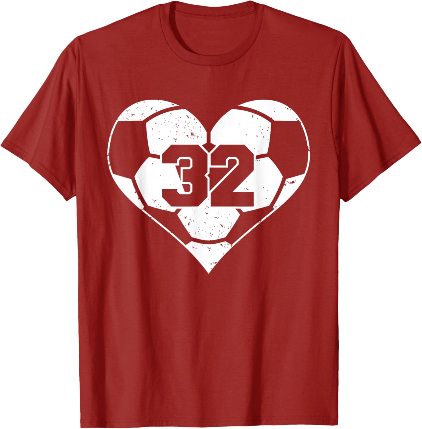Funny Soccer Heart Game Day T-Shirt with Number 32 Jersey Design - 9