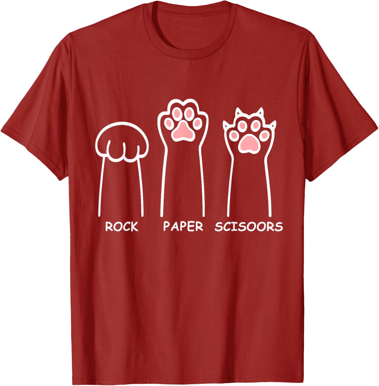 Funny Cat Paws Rock Paper Scissors T-Shirt for Men and Women - 11