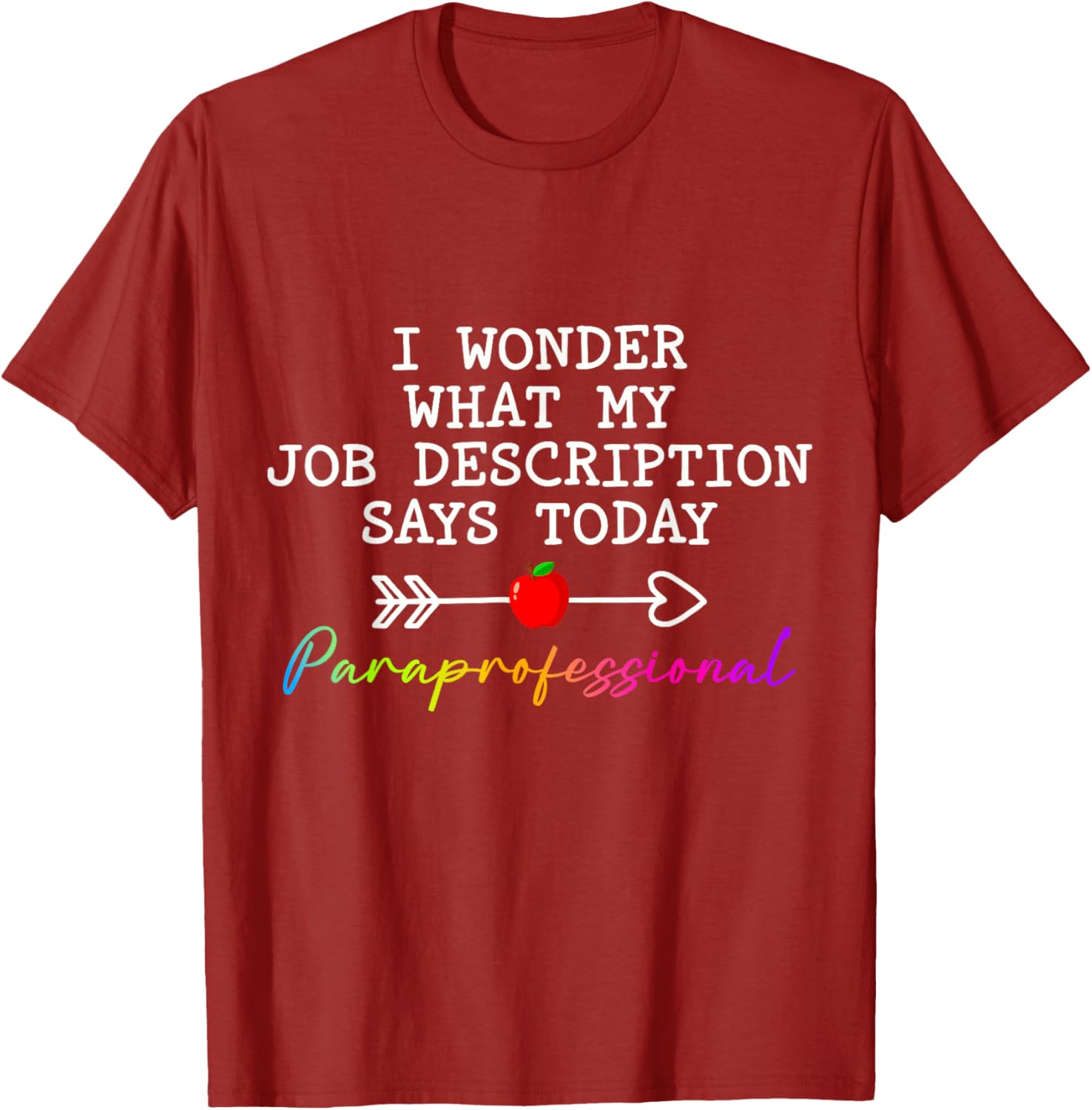 Funny Paraprofessional Humor T-Shirt for Paraeducators and Teachers - 20