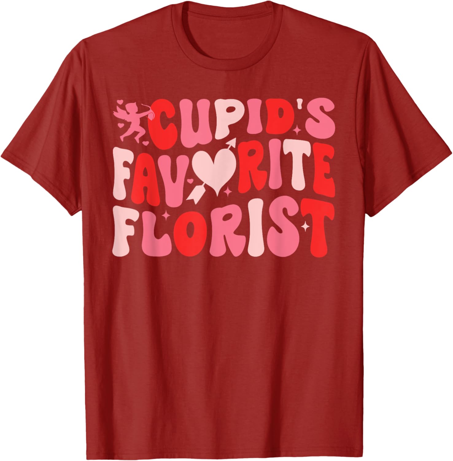 Cupid's Favorite Florist Retro Valentine's Day T-Shirt for Lovebirds - 12