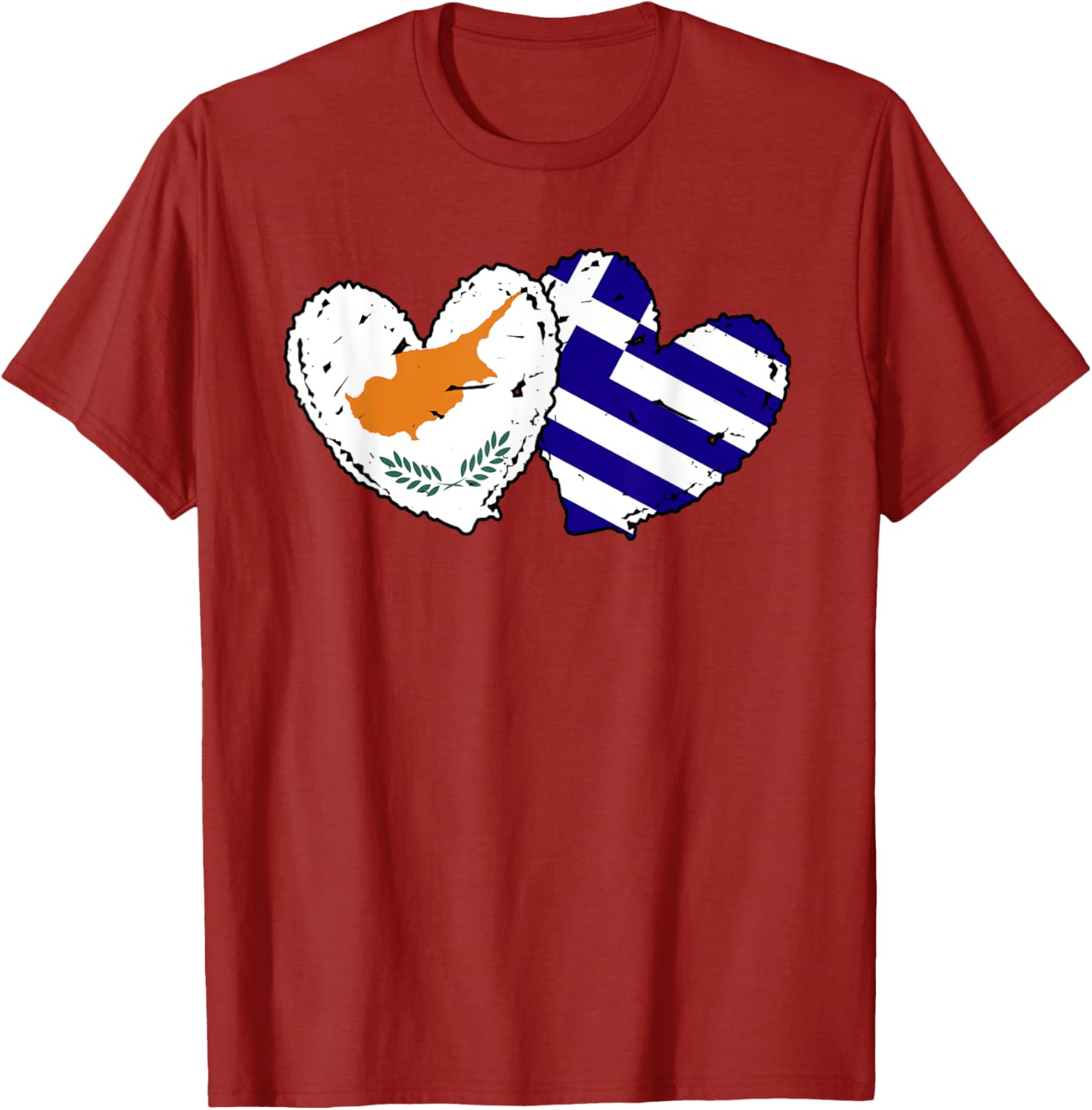 Cyprus Greece Heart Flag T-Shirt for Cypriot Greek Ancestry Lovers - 21