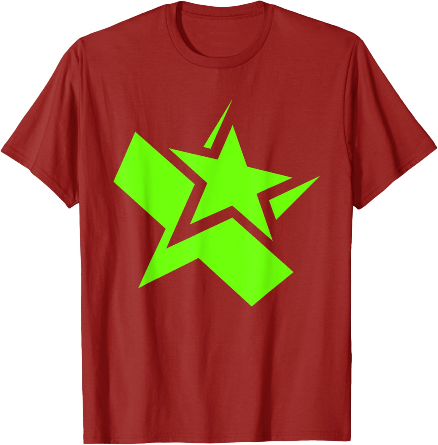 Green Chunky Star Graphic T-Shirt for Stylish Casual Wear - 16