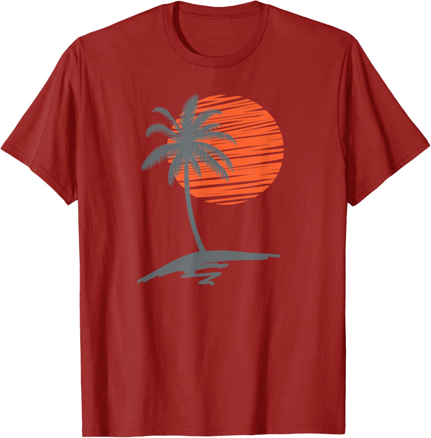 Cool Summer Beach T-Shirt for Men and Women with Sunset Palm Tree Design - 2