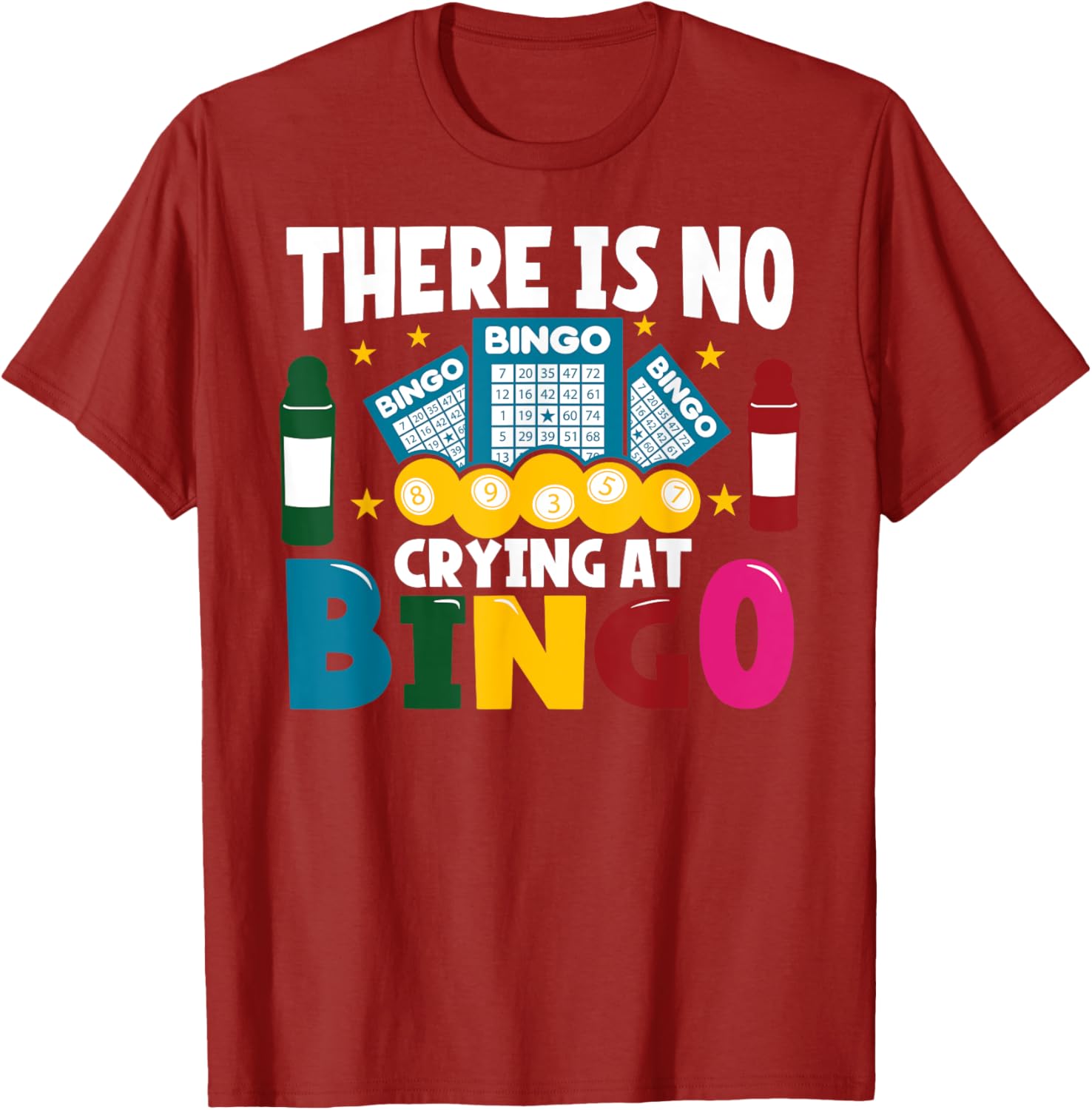 Funny Bingo Player T-Shirt No Crying at Bingo Casual Tee for Gamers - 3