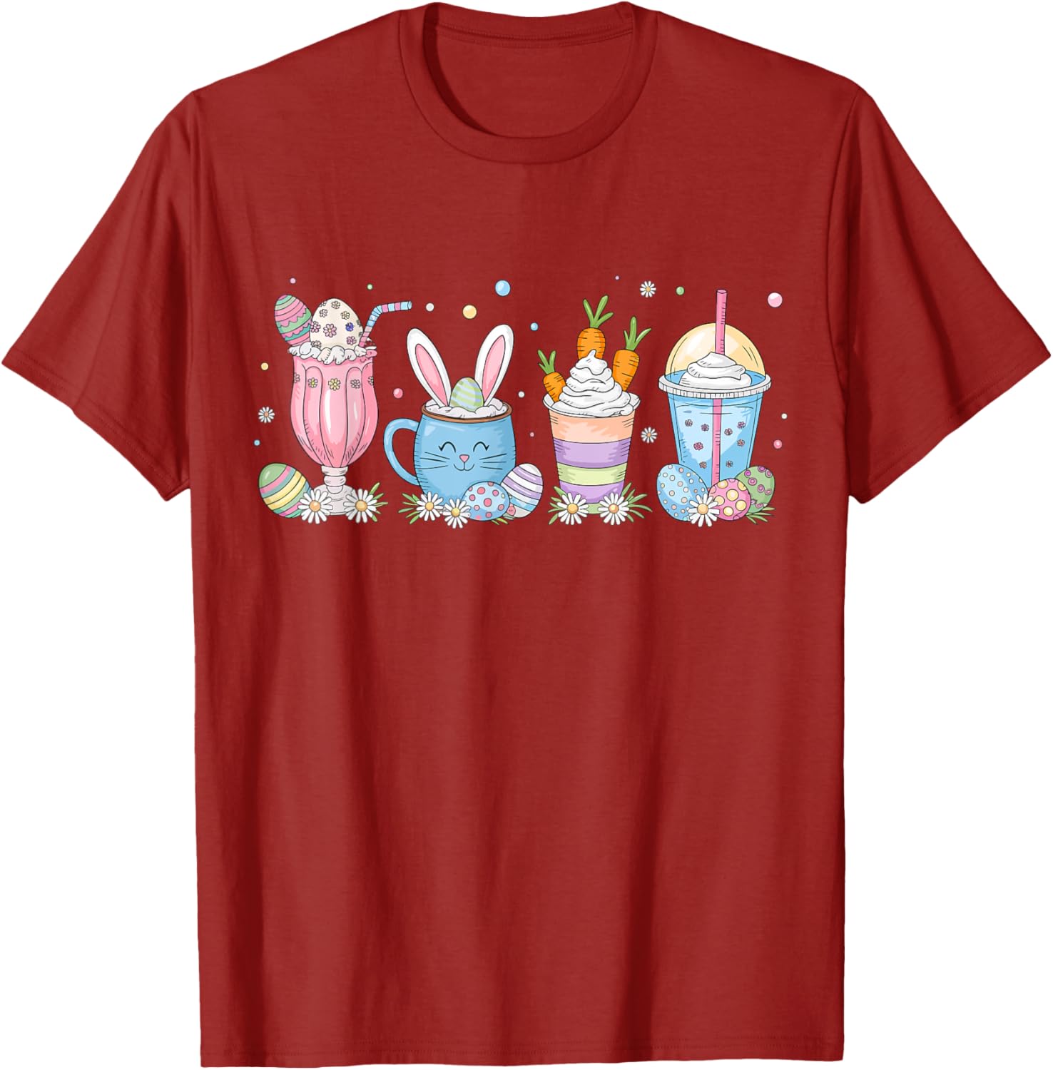 Coffee Lover T-Shirt for Women | Cute Latte Iced Cream Design for Easter - 29
