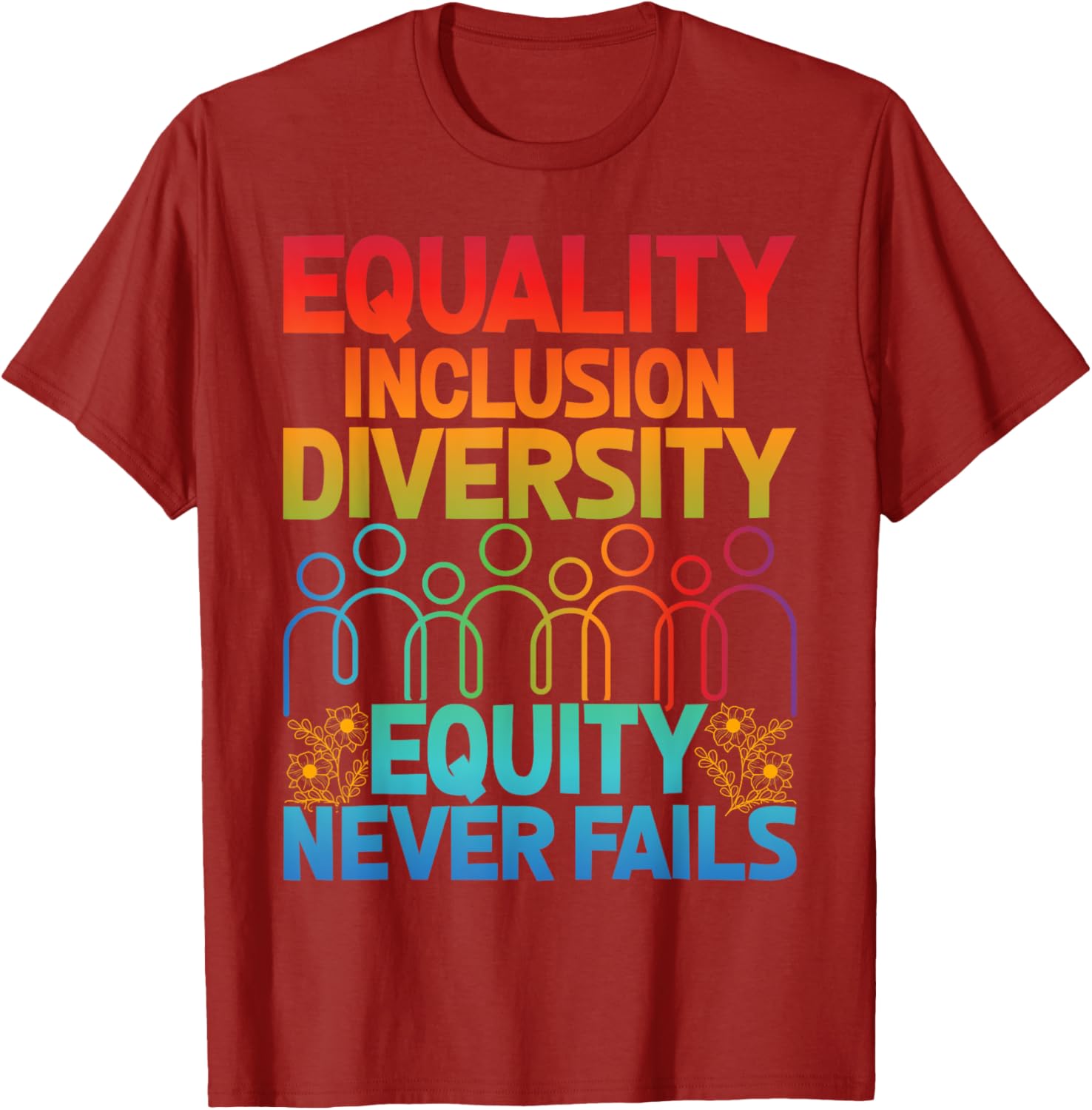 Equality Inclusion Diversity Teacher T-Shirt Love Never Fails Apparel - 7