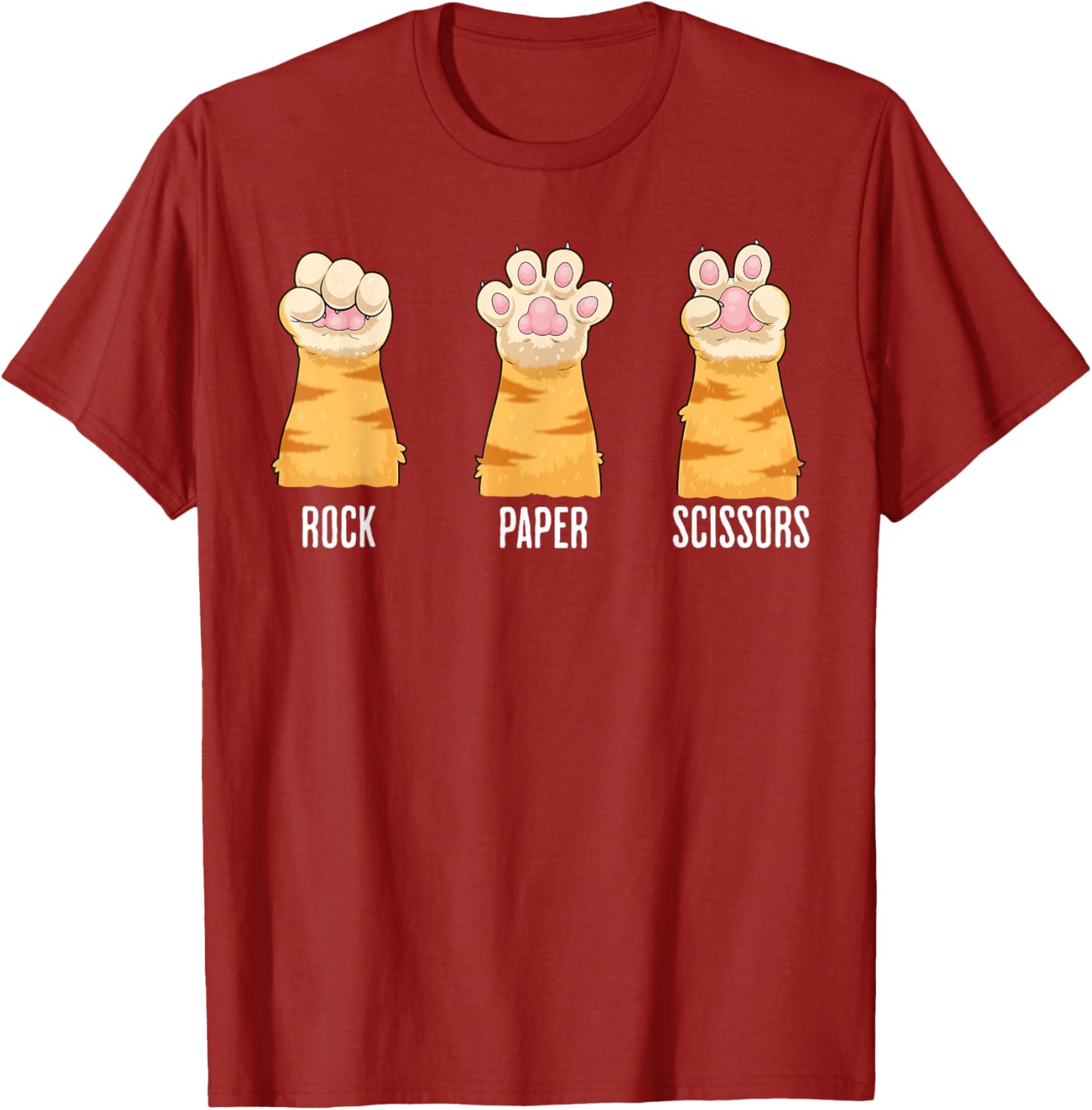 Funny Cat Paws Rock Paper Scissors T-Shirt for Kids and Adults - 7