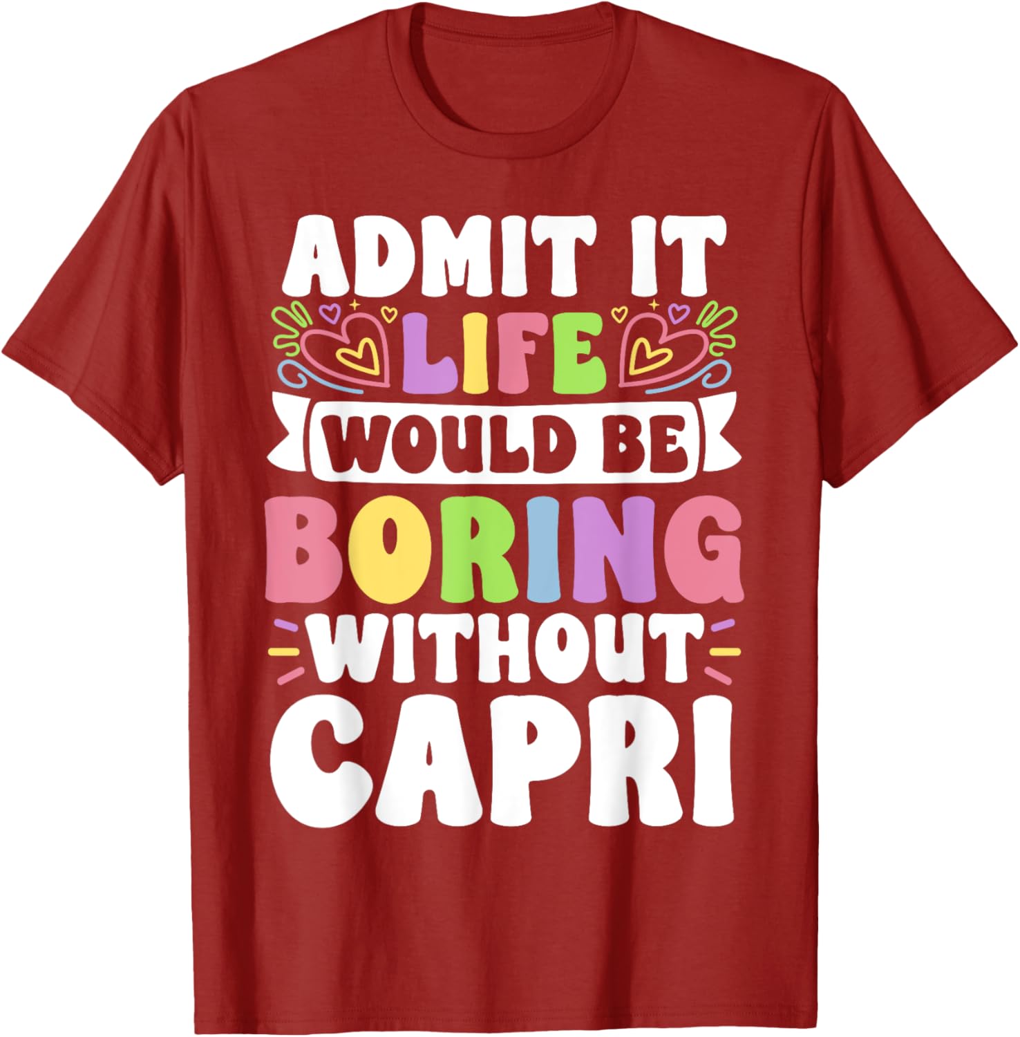 Funny Personalized Capri Family T-Shirt with Custom First Name Design - 8
