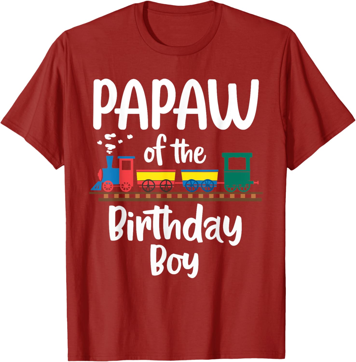 Cute Papaw Birthday Boy Train Toys T-Shirt for Dad's Special Day - 4