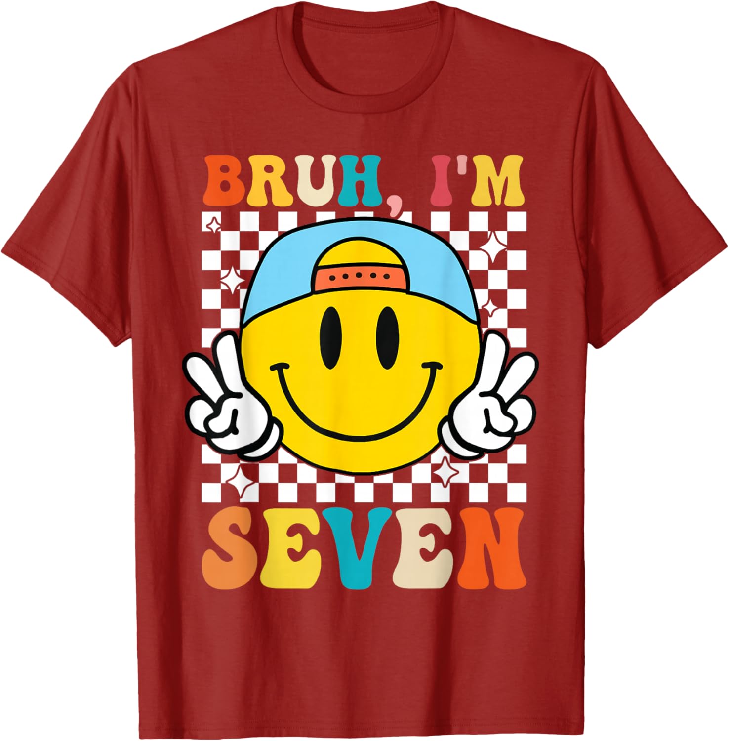 Groovy 7th Birthday T-Shirt for Boys and Girls - Fun 7 Year Old Apparel - 5