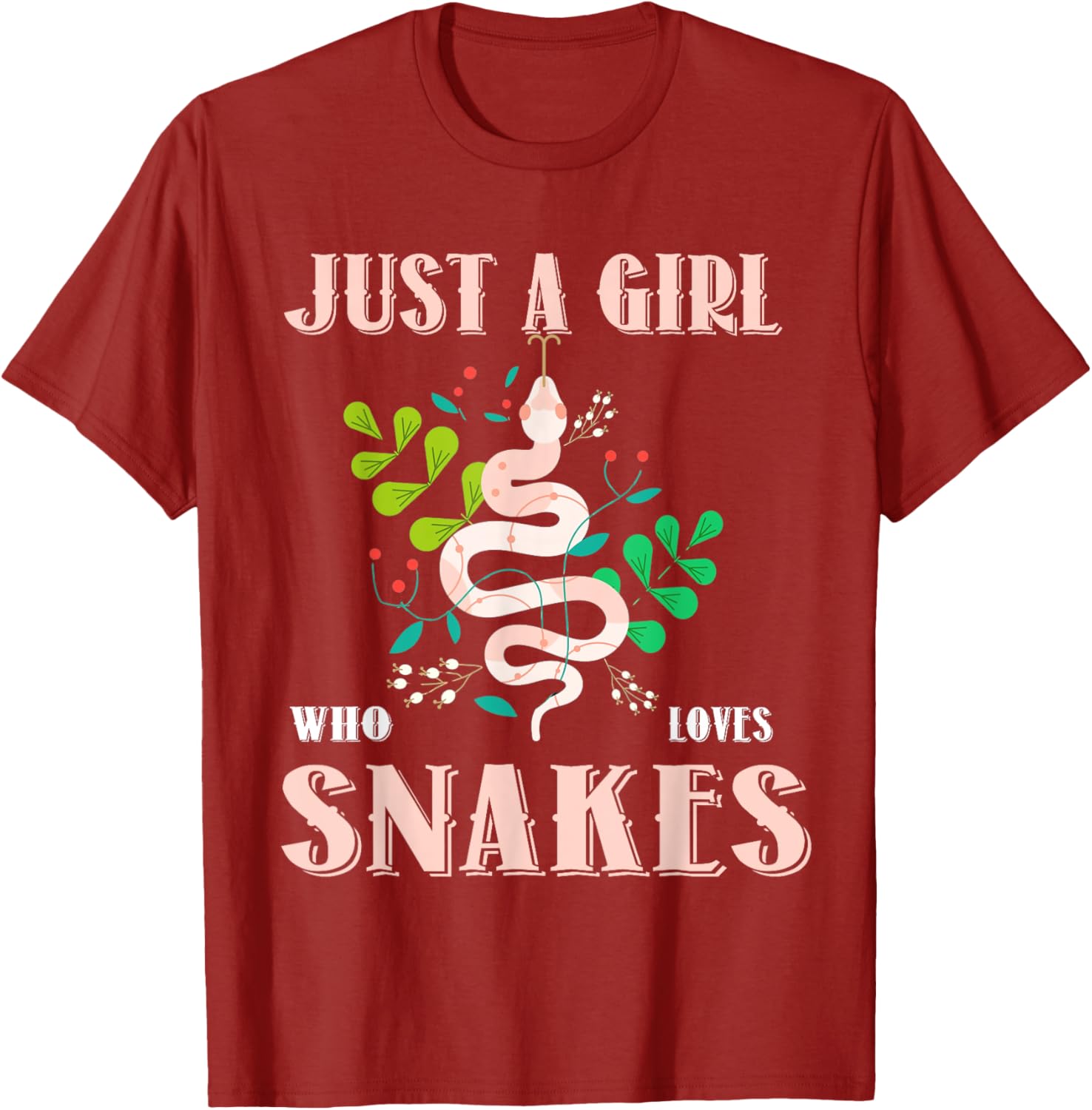 Cute Just a Girl Who Loves Snakes T-Shirt for Reptile Lovers - 25