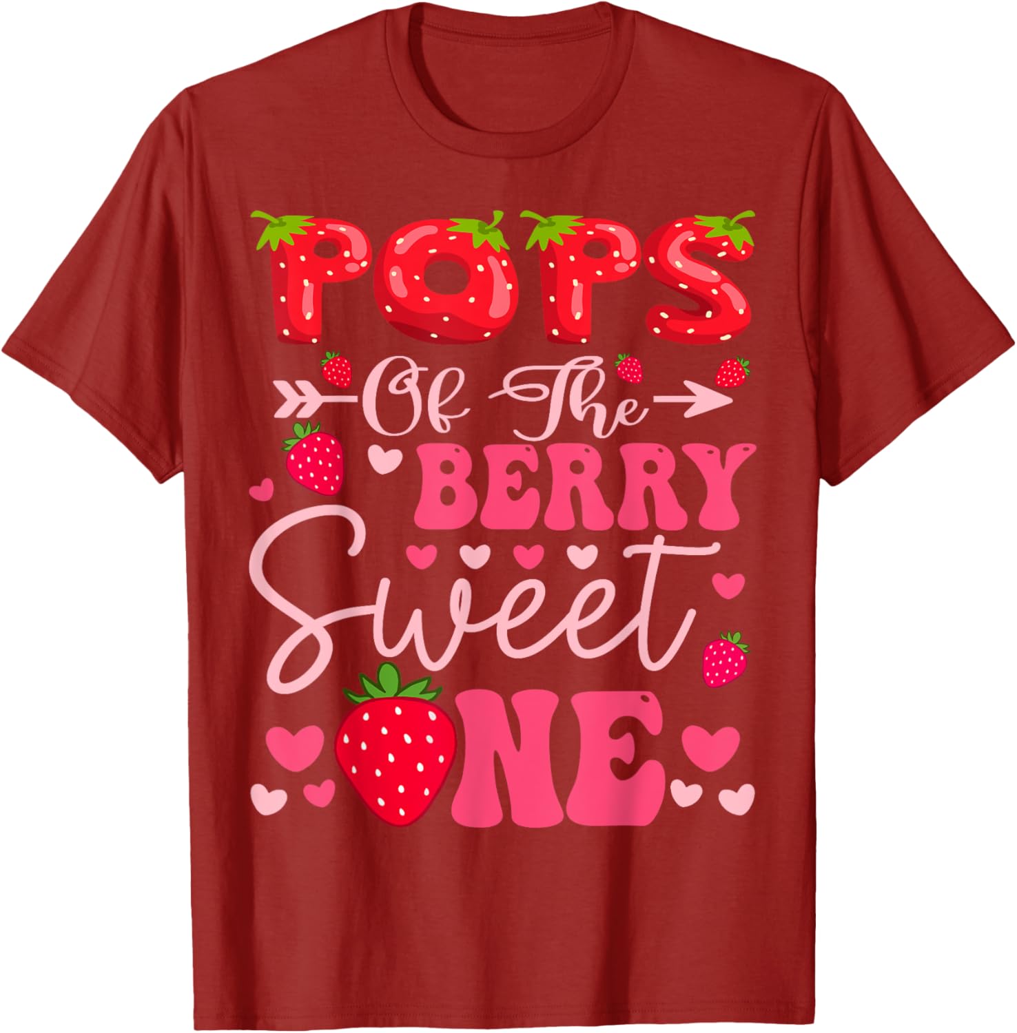 Cute Strawberry 1st Birthday Girl T-Shirt for Sweet Celebrations - 3