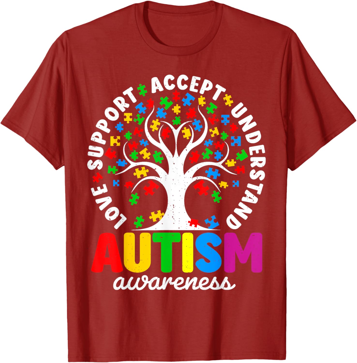 Funny Tree of Life Autism Awareness T-Shirt for Supporters - 11