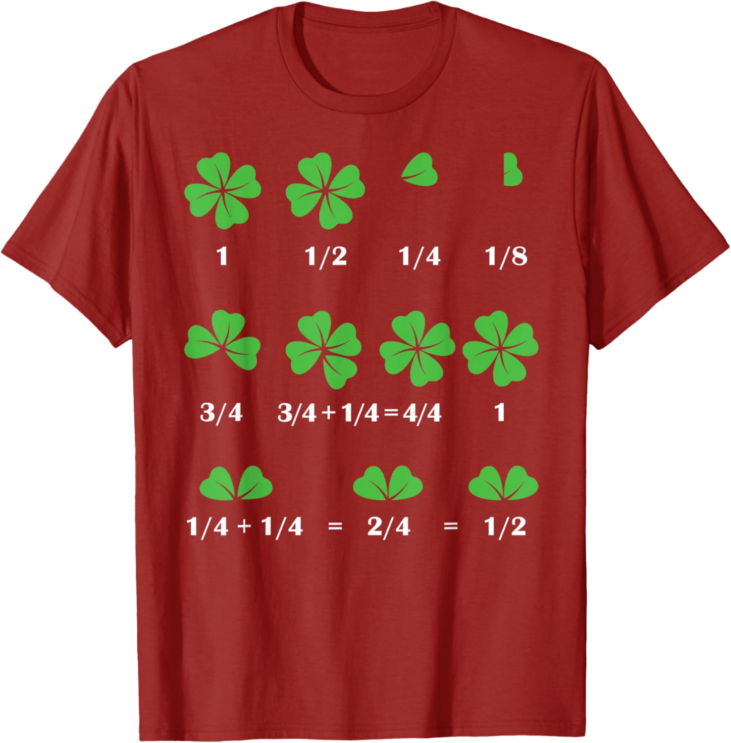 Funny Shamrock Fraction T-Shirt for St Patrick's Day Fun for Kids - 22