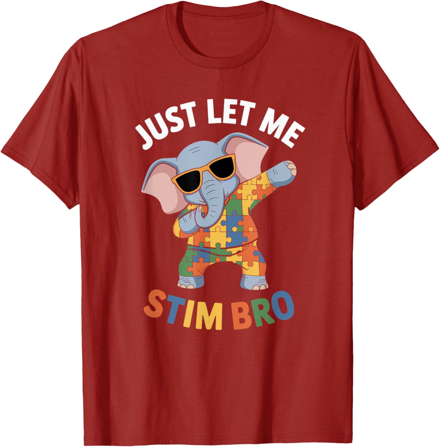 Funny Elephant Autism Awareness Just Let Me Stim Bro T-Shirt for Boys - 24