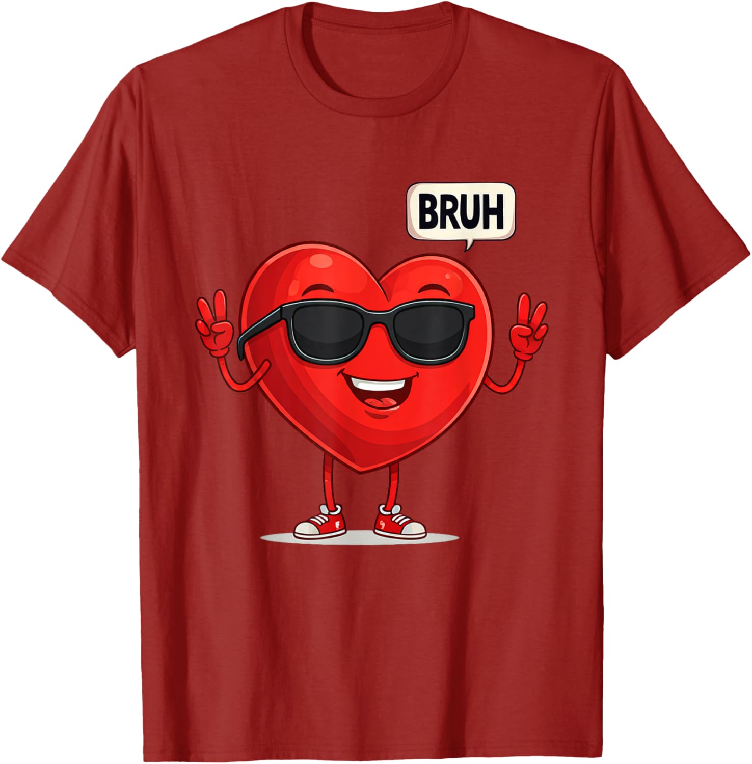 BRUH Valentine's Day Heart Humor Meme Graphic T-Shirt for Men and Women - 17