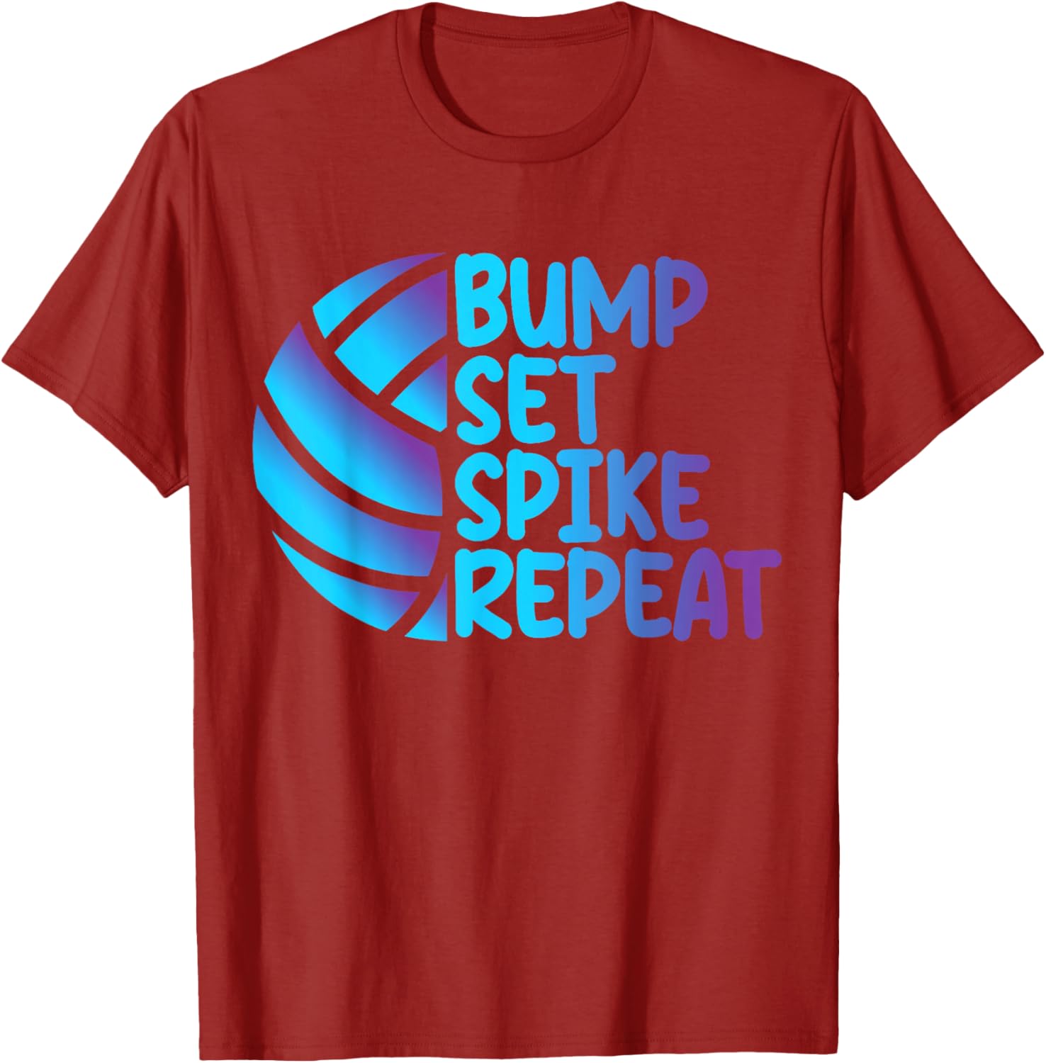 Funny Cool Volleyball Bump Set Spike Repeat T-Shirt for Sports Lovers - 19