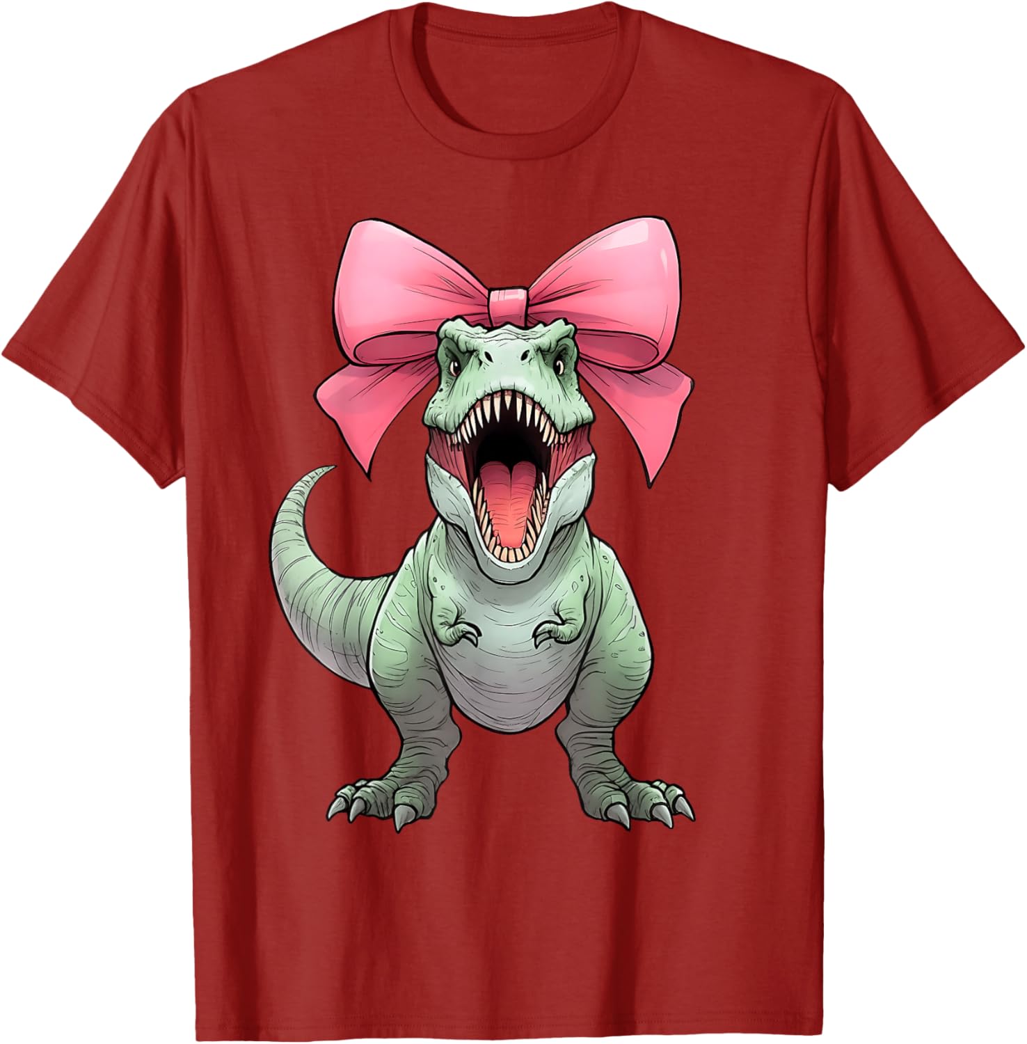Cute Coquette Bow T-Rex Mom T-Shirt for Dinosaur Lovers - Fun & Stylish - 2