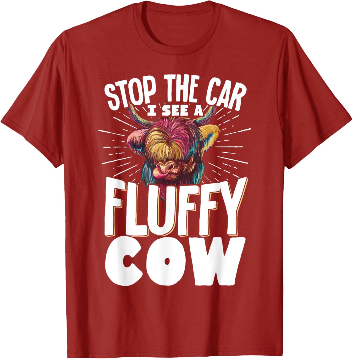 Fluffy Cow T-Shirt for Animal Lovers - Stop the Car Fun Tee - 9