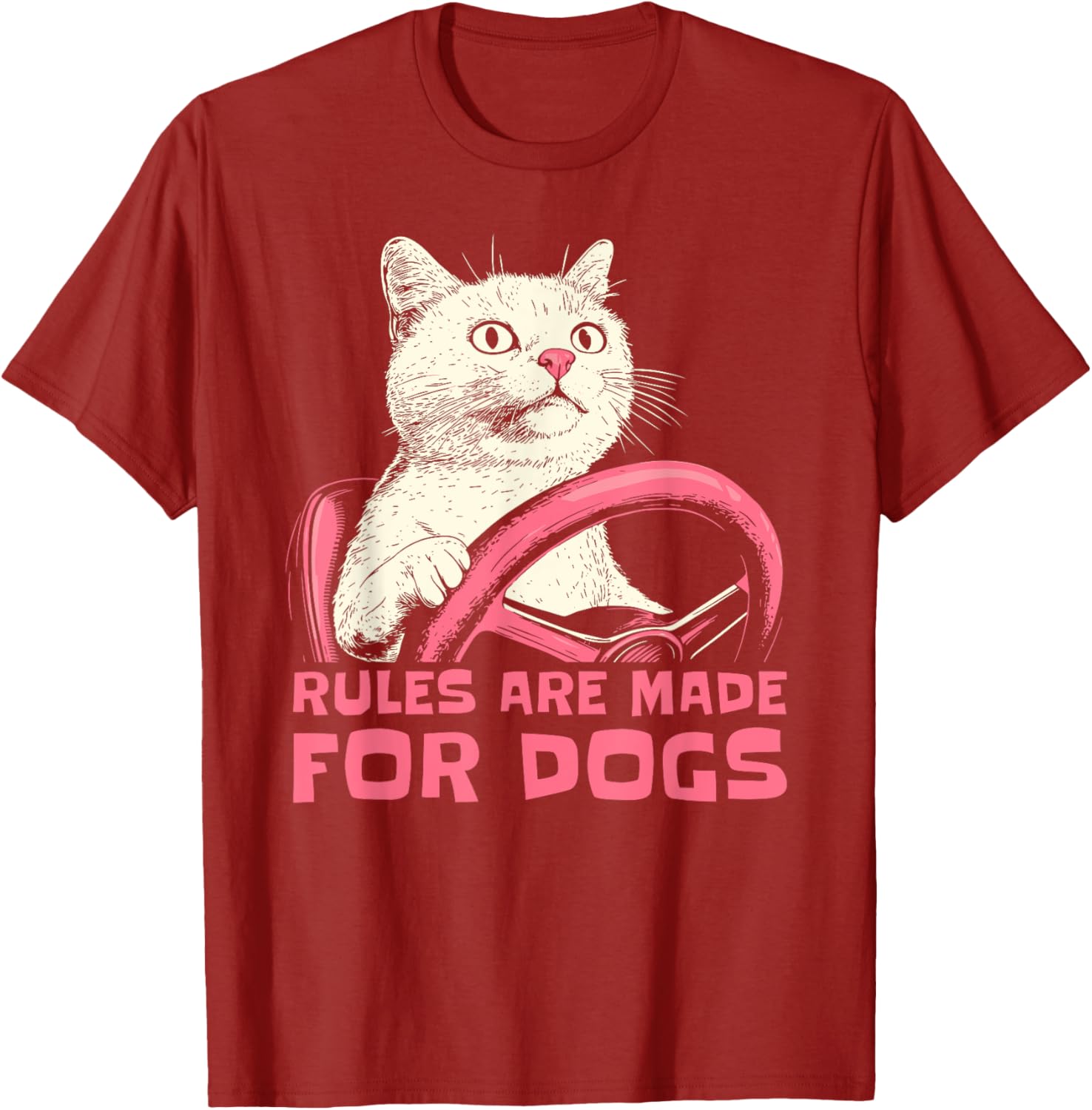Funny Cat Lover T-Shirt Rules Are Made for Dogs for Men Women Kids - 5