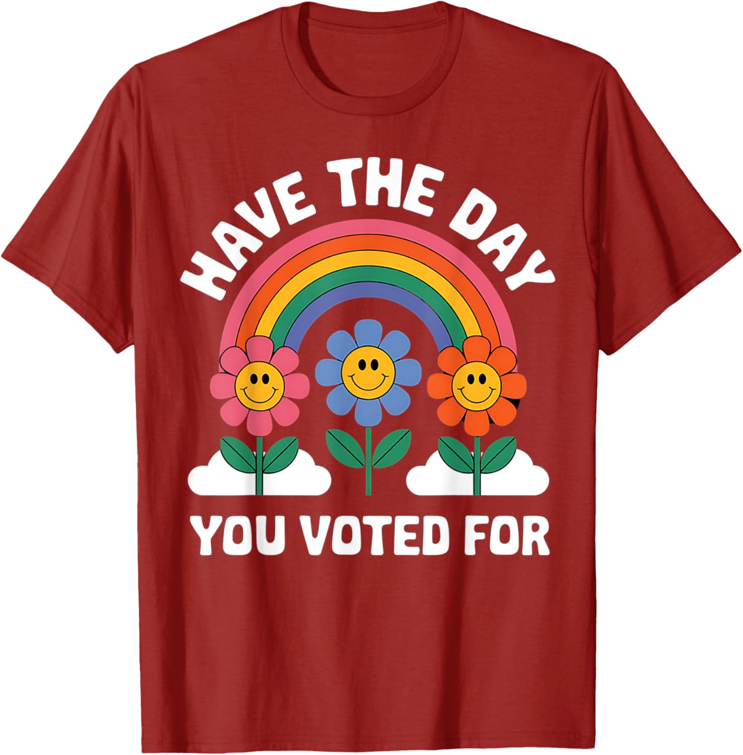 Funny Groovy Rainbow Flower T-Shirt for Your Voting Day Celebration - 15