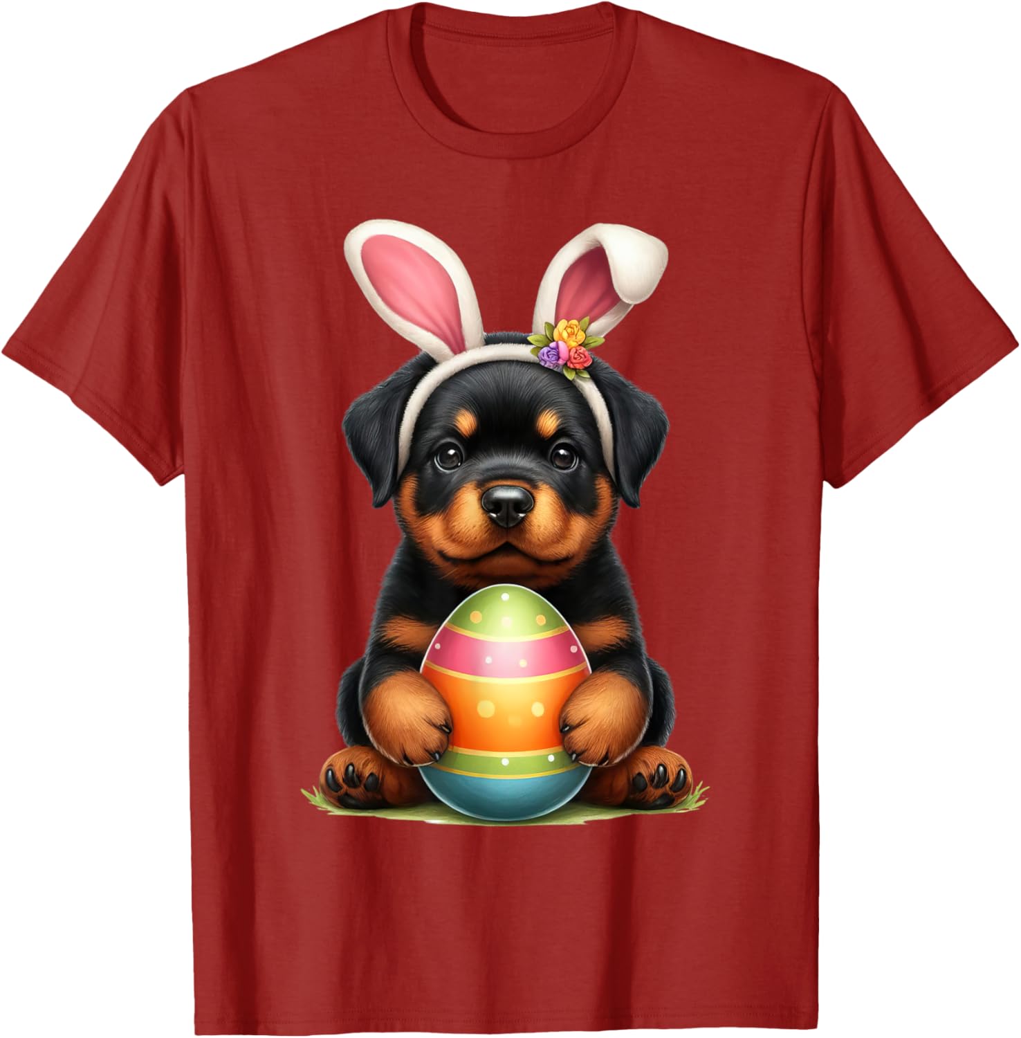 Cute Bunny Rottweiler Dog Easter T-Shirt Perfect for Spring Celebrations - 3