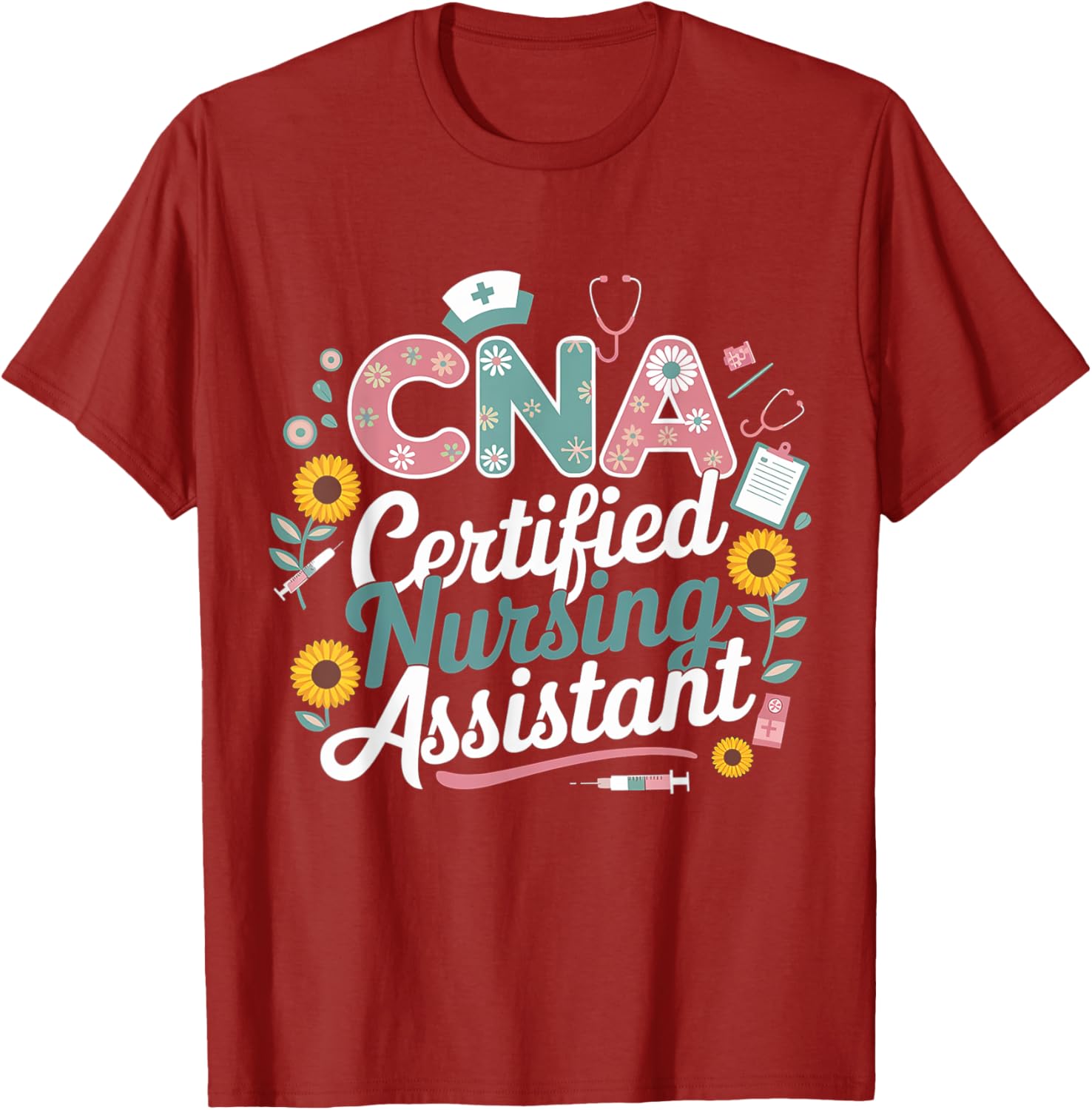 Floral CNA Certified Nursing Assistant T-Shirt for Healthcare Heroes - 3
