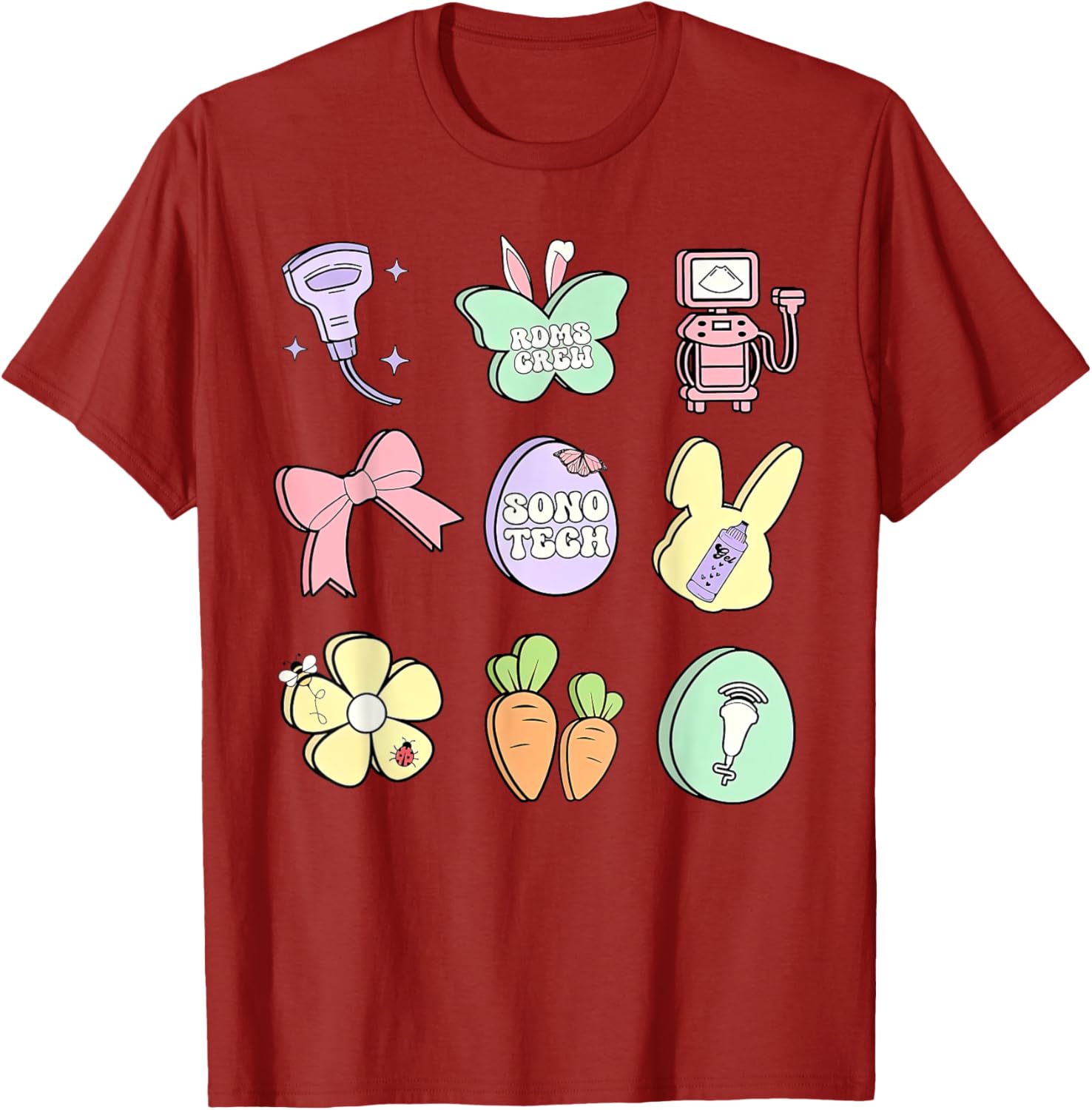 Coquette Bow Sono Tech Sonographer Easter T-Shirt for Ultrasound Lovers - 5