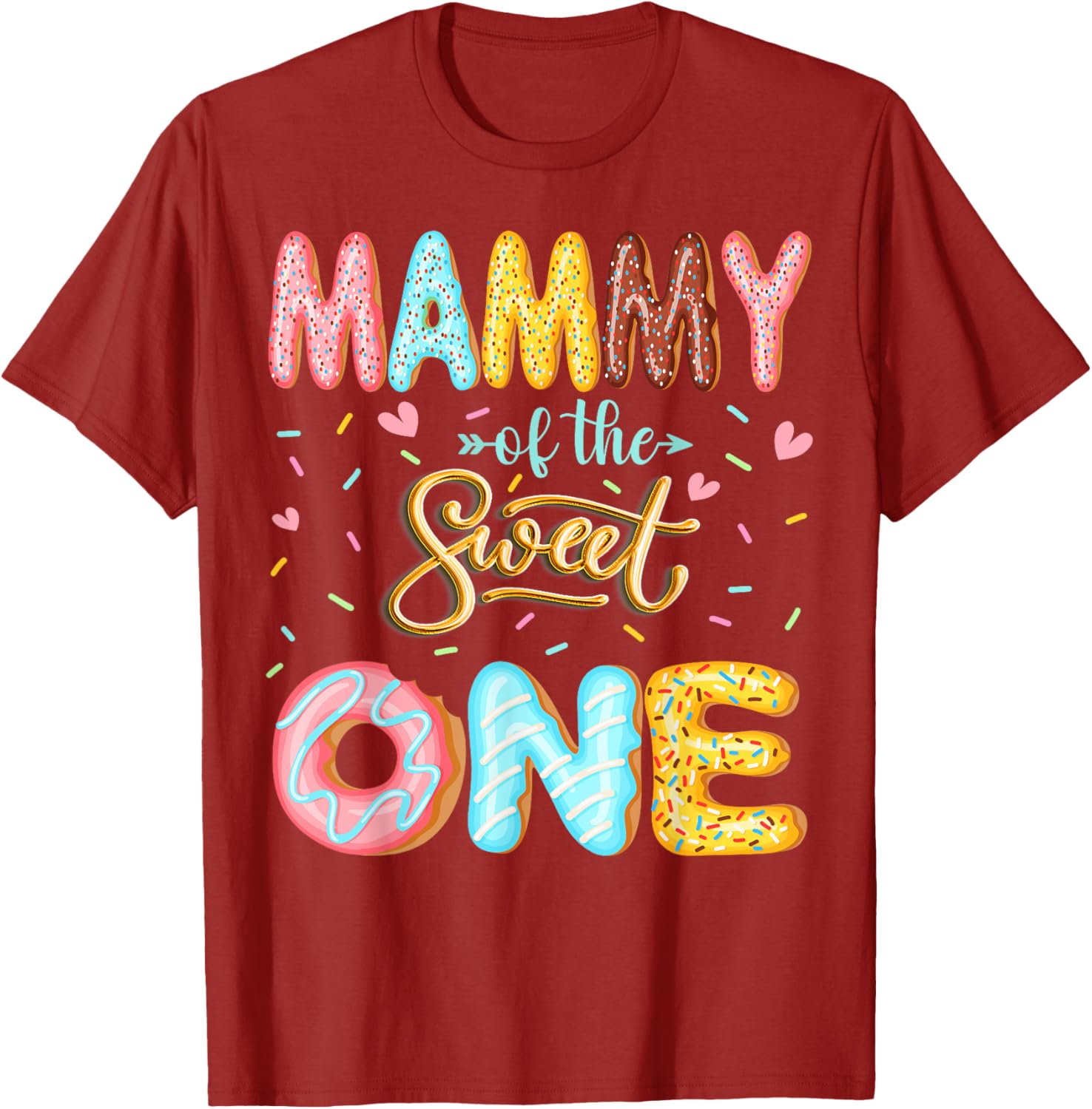 Cute Mammy Of The Sweet One Donut Lover T-Shirt for 1st Birthday - 7