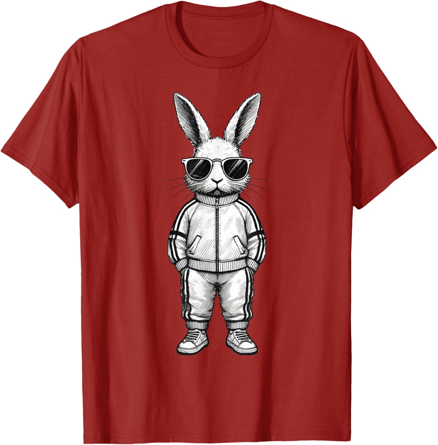 Cool Bunny Face with Sunglasses Easter T-Shirt for Boys and Kids - 3
