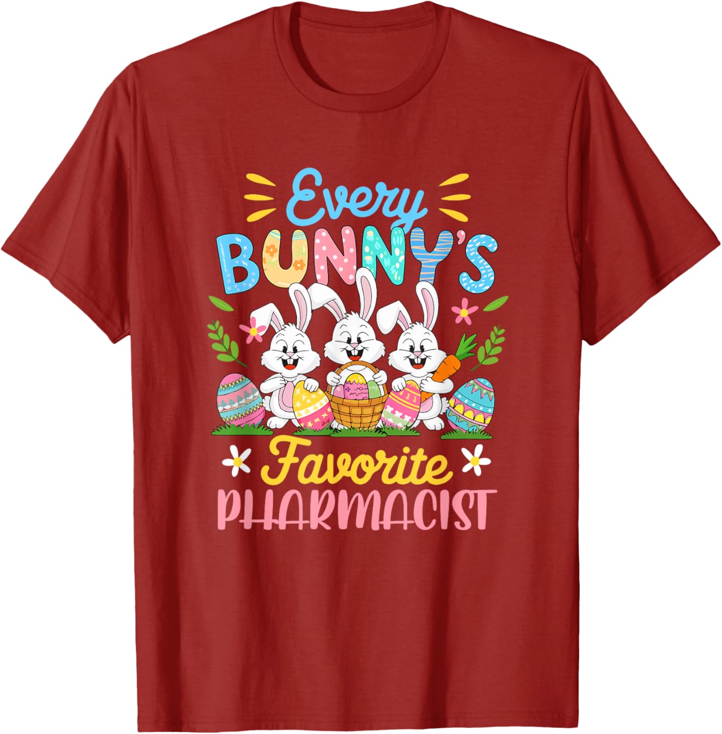 Bunny's Favorite Pharmacist Easter Bunnies Egg Hunt T-Shirt for Kids - 12