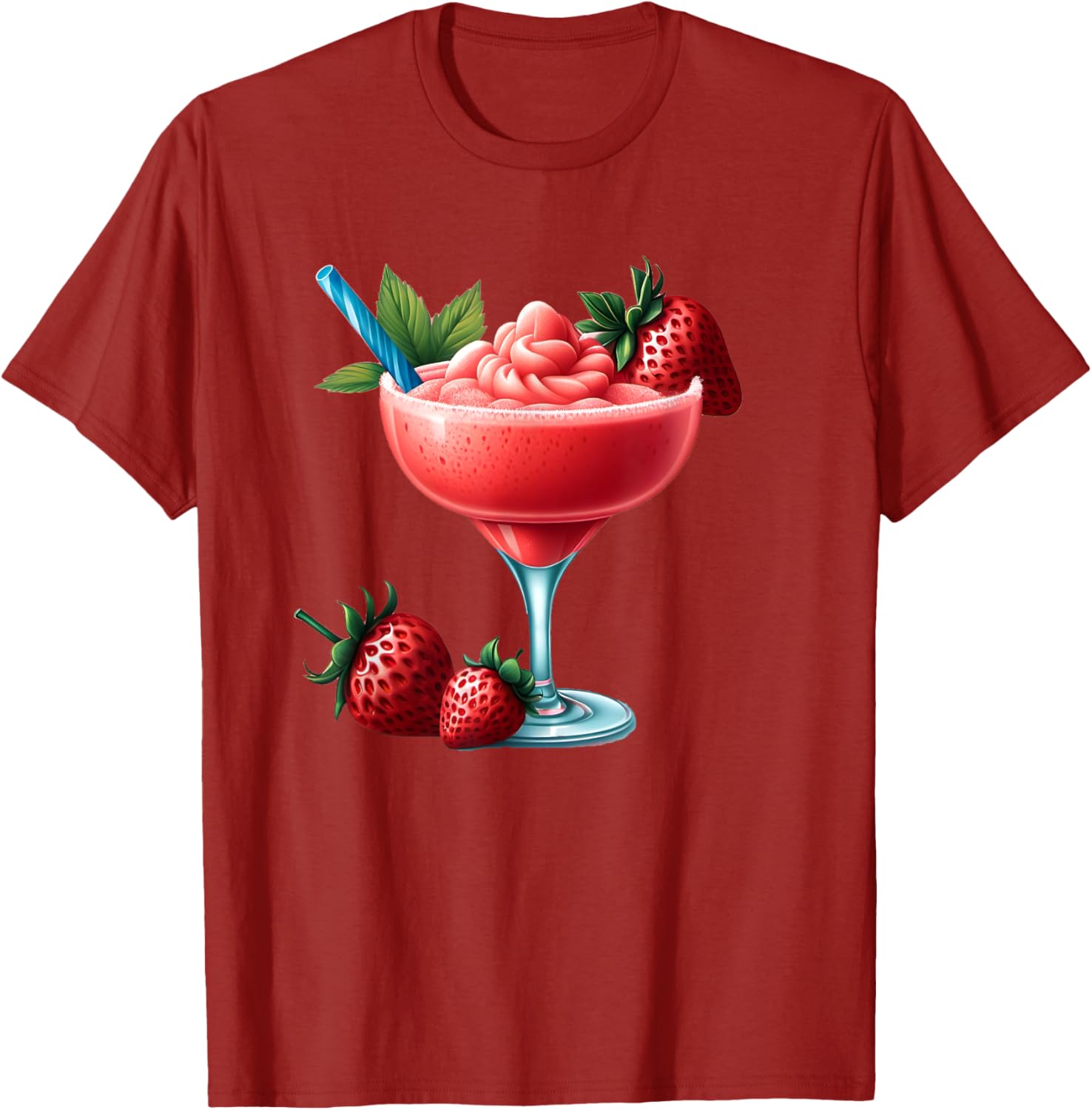 Frozen Strawberry Daiquiri T-Shirt for Fun Summer Vibes and Relaxation - 6
