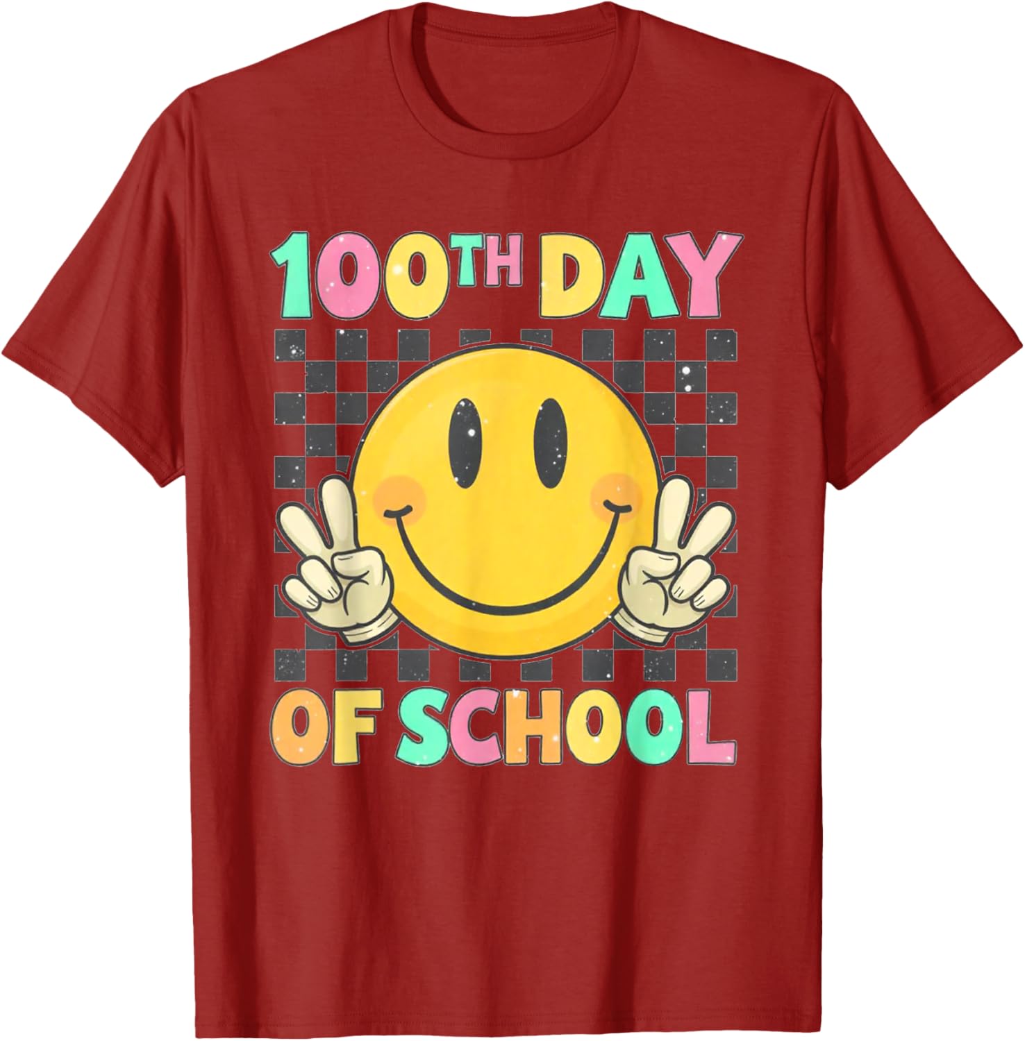 Cute 100th Day of School Smile Face T-Shirt for Kids and Teachers - 13