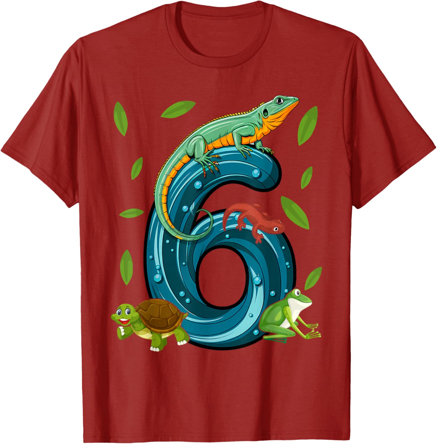 Cute Lizard T-Shirt for 6 Year Olds Birthday Party Celebrations - 1