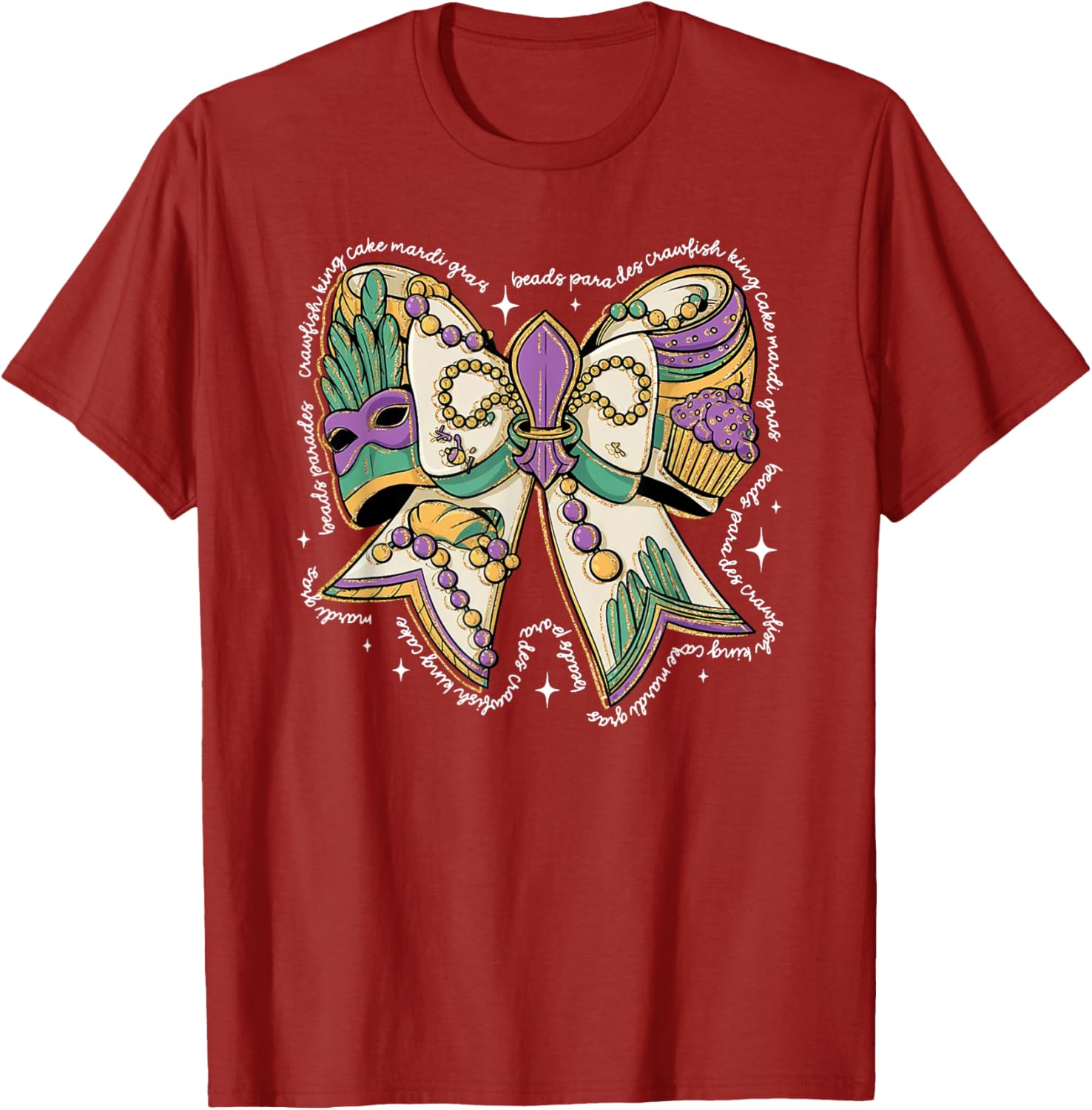 Coquette Bow Mardi Gras T-Shirt for Men and Women - Fun Festival Wear - 4