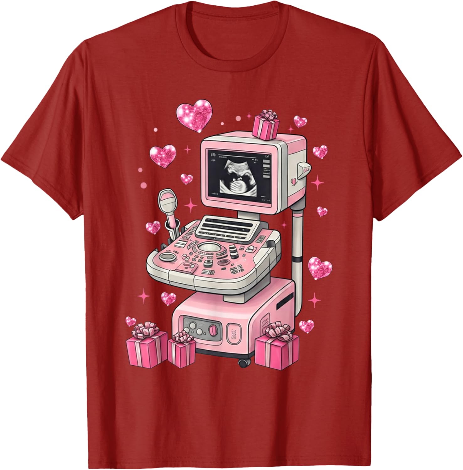 Coquette Bow Sonographer Valentine T-Shirt for Ultrasound Techs - 15