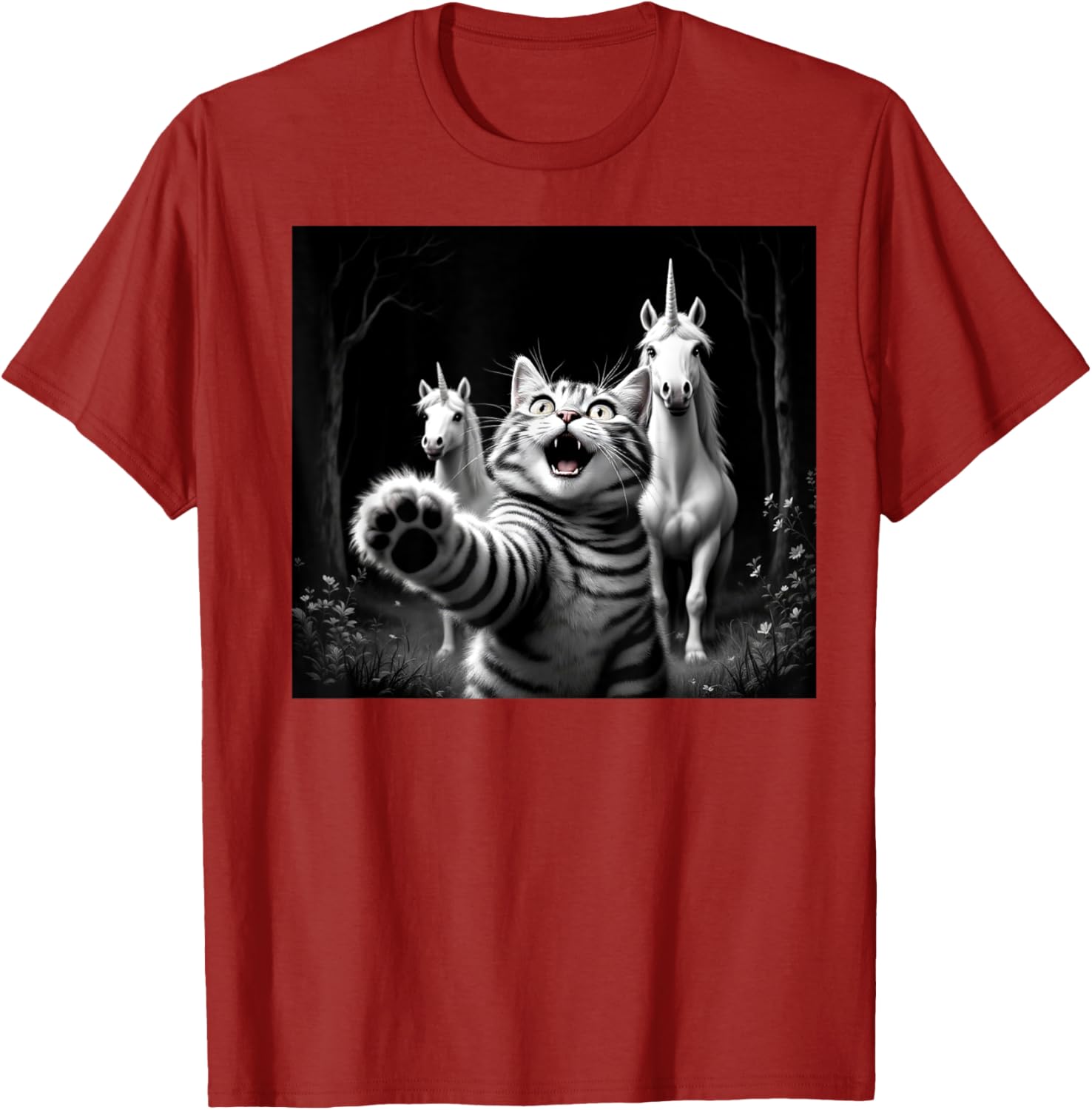 Funny Cat and Unicorn Selfie T-Shirt for Cat Lovers and Kids - 5