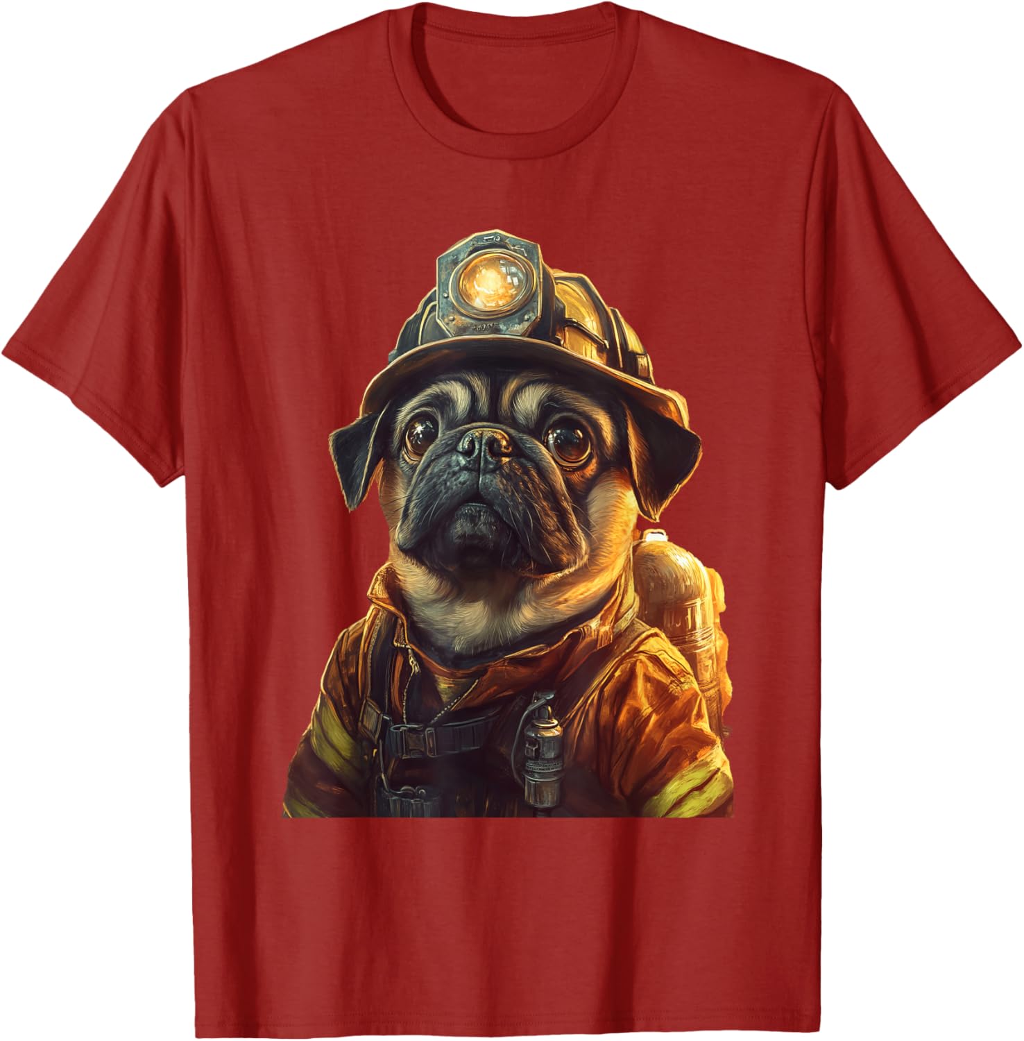 Cute Pug Firefighter T-Shirt for Dog Lovers - Fun and Playful Design - 4